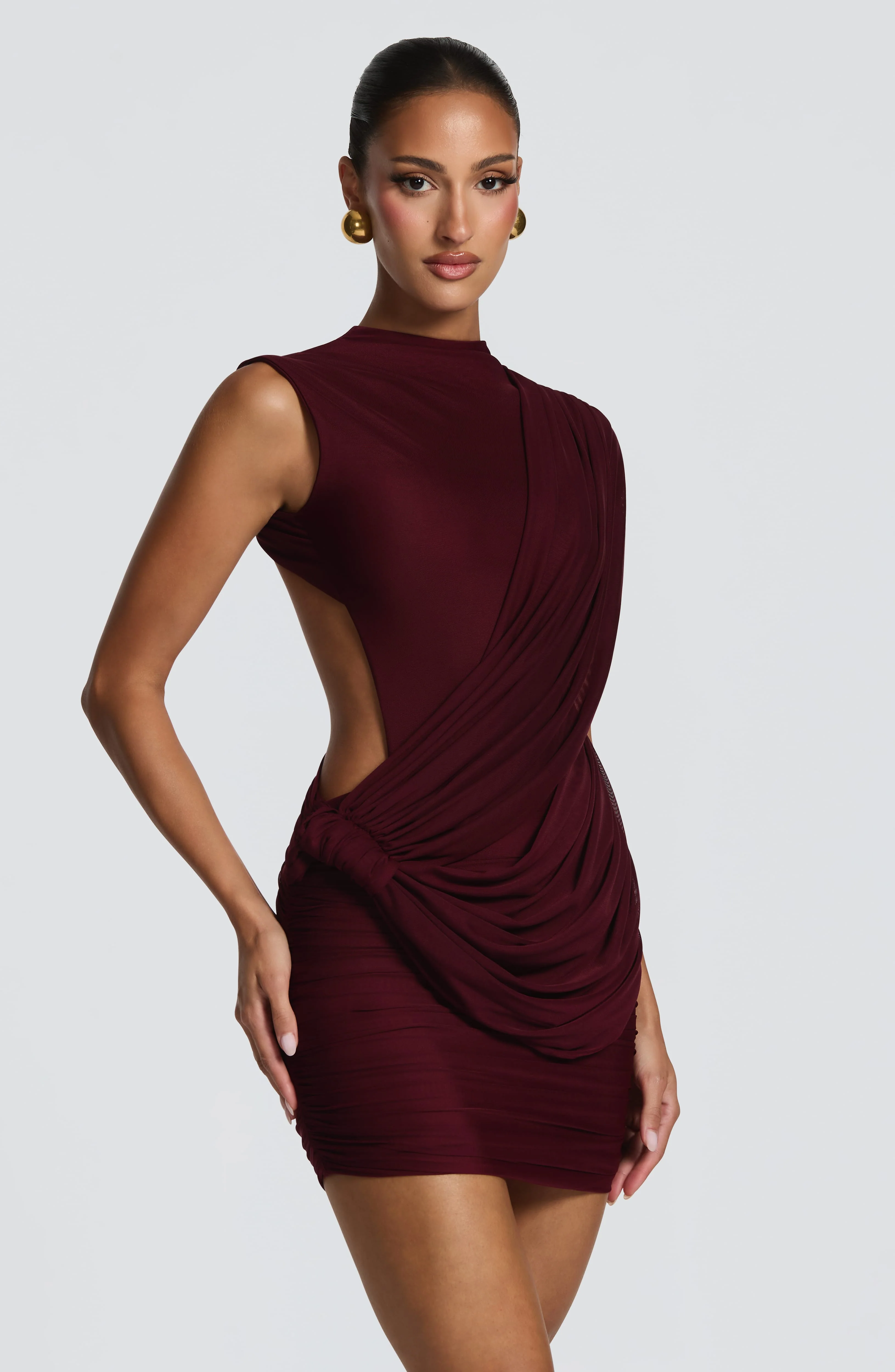 Mireya Mini Dress - Cherry Lacquer - Image 3