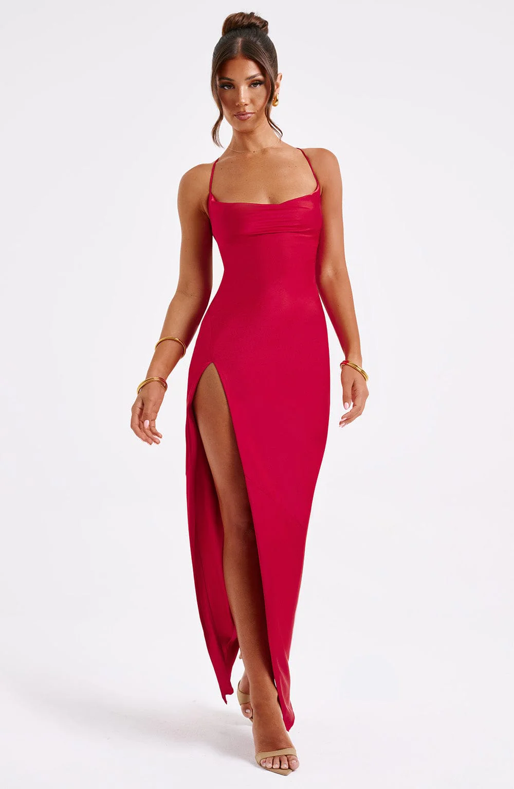 Misha Maxi Dress - Red - Image 4