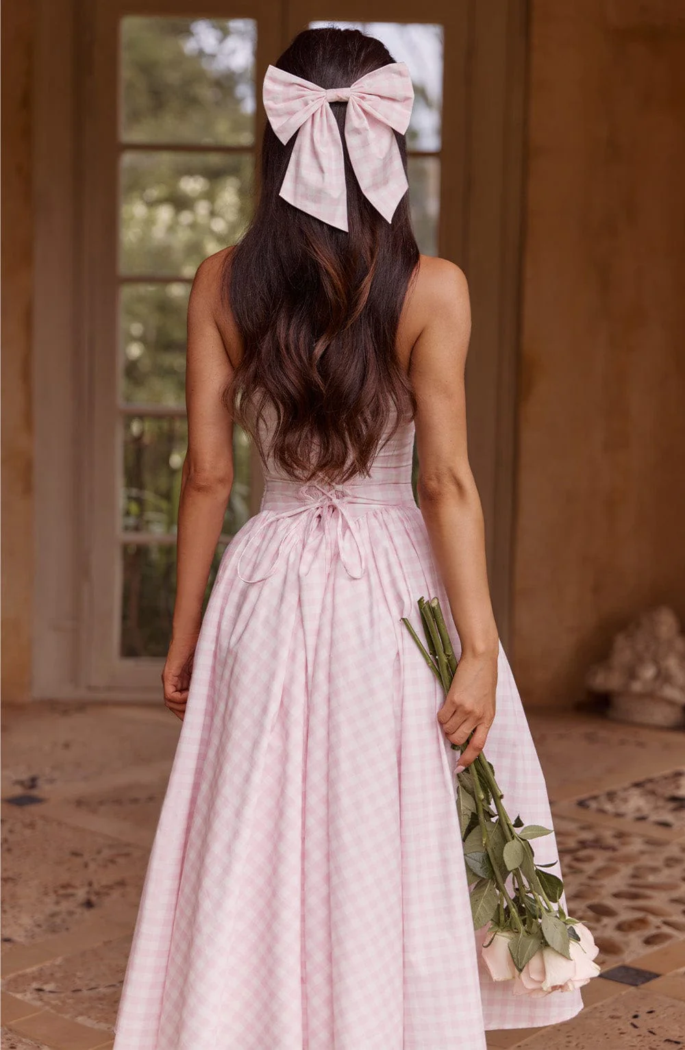 Mitzi Bow - Blush Gingham - Image 2