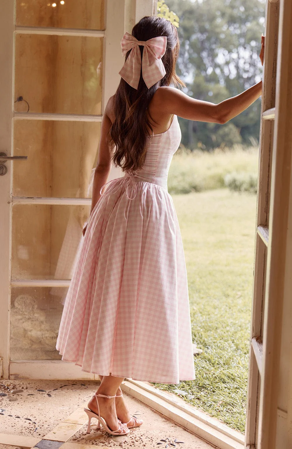 Mitzi Bow - Blush Gingham - Image 5