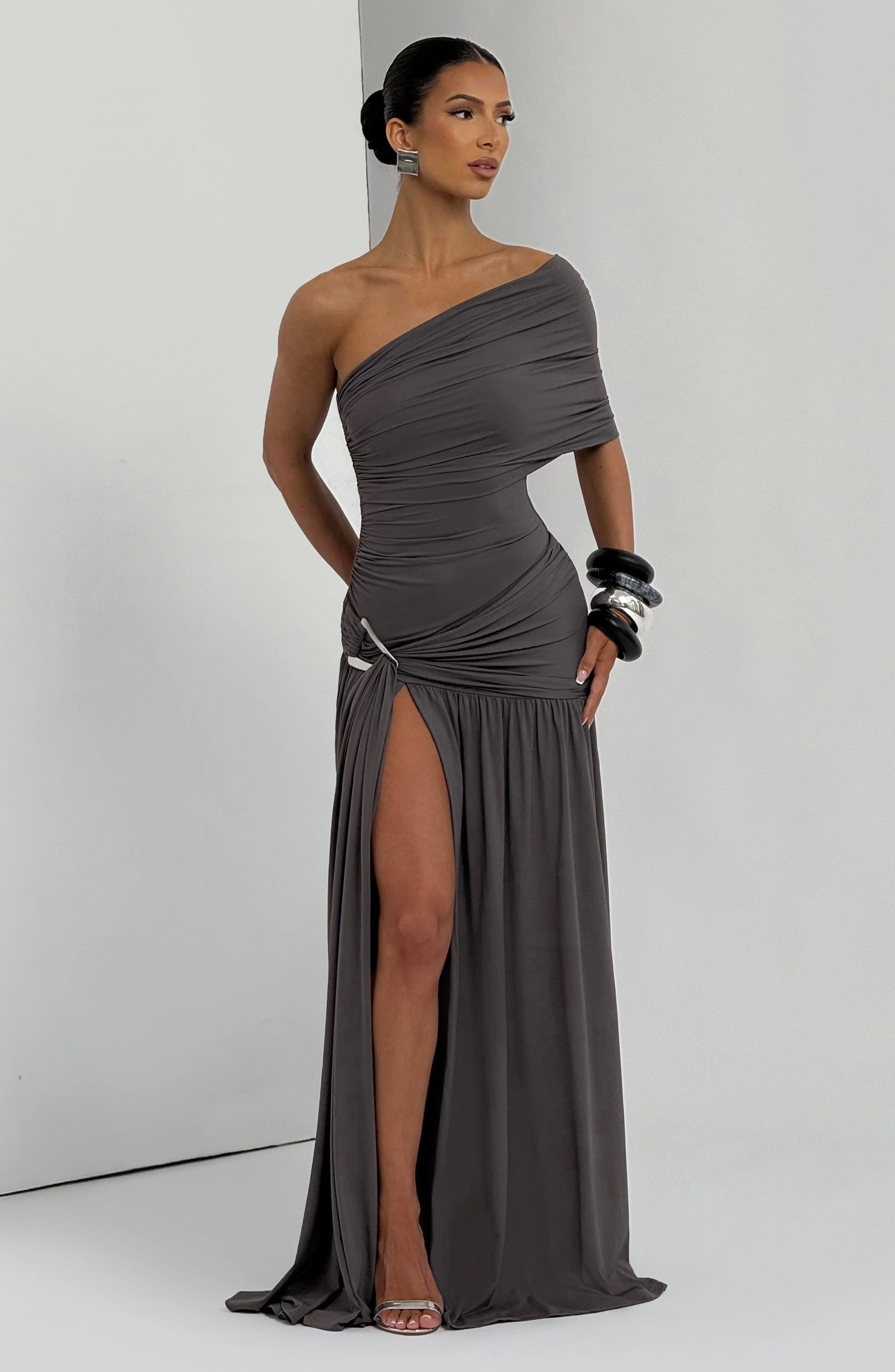 Monica Maxi Dress - Charcoal - Image 6