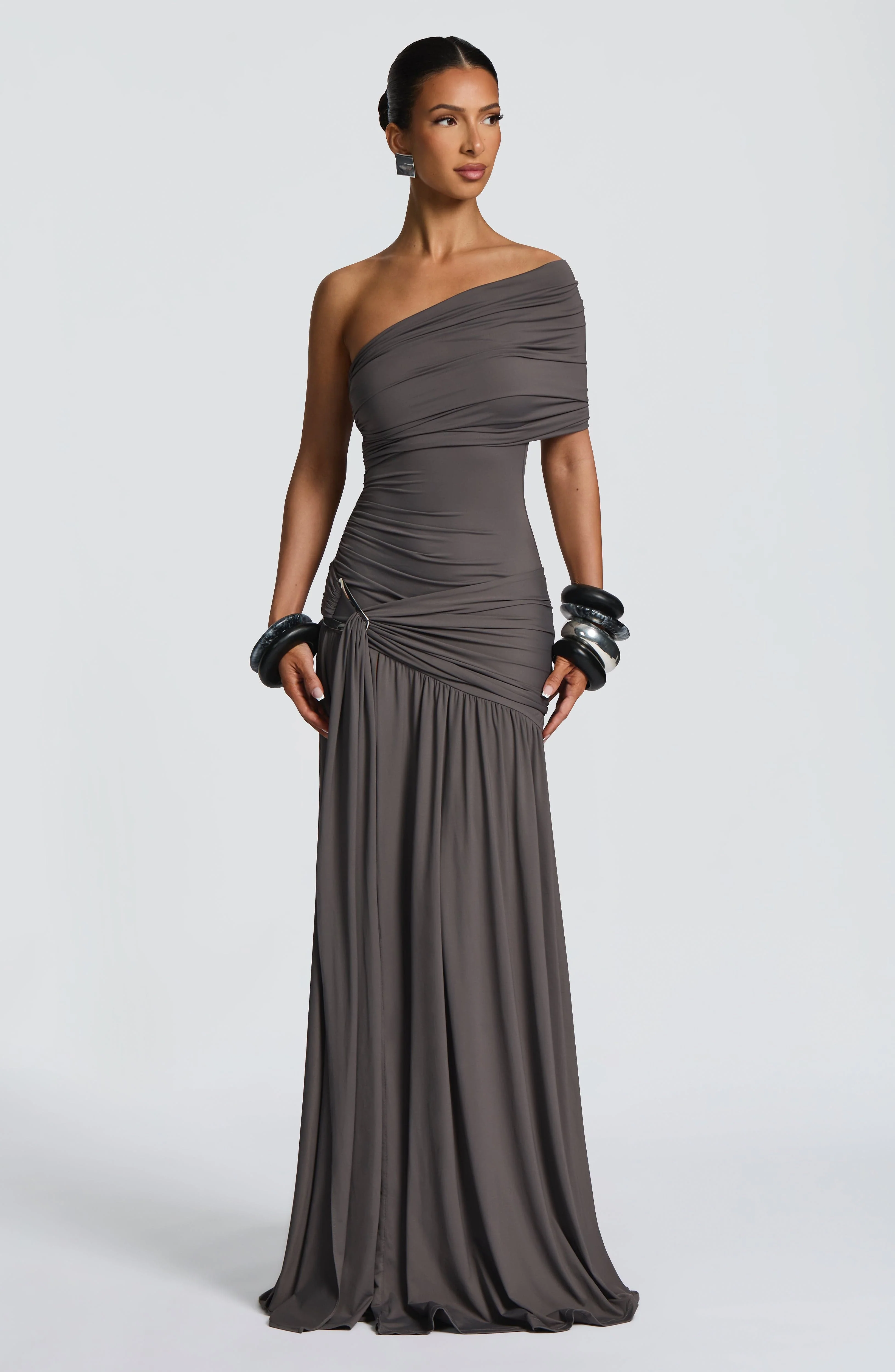 Monica Maxi Dress - Charcoal - Image 9
