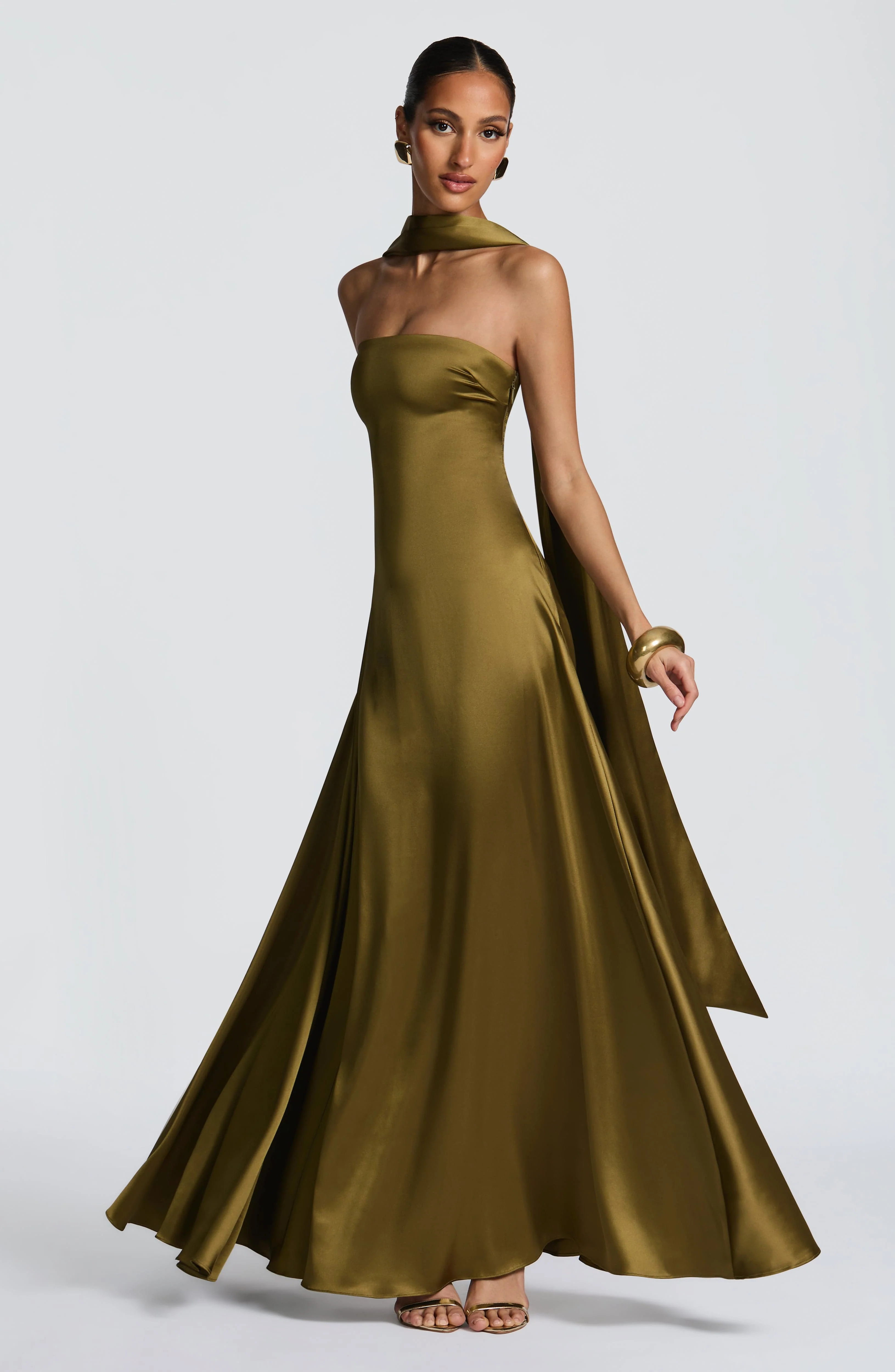 Morven Maxi Dress - Deep Olive - Image 3