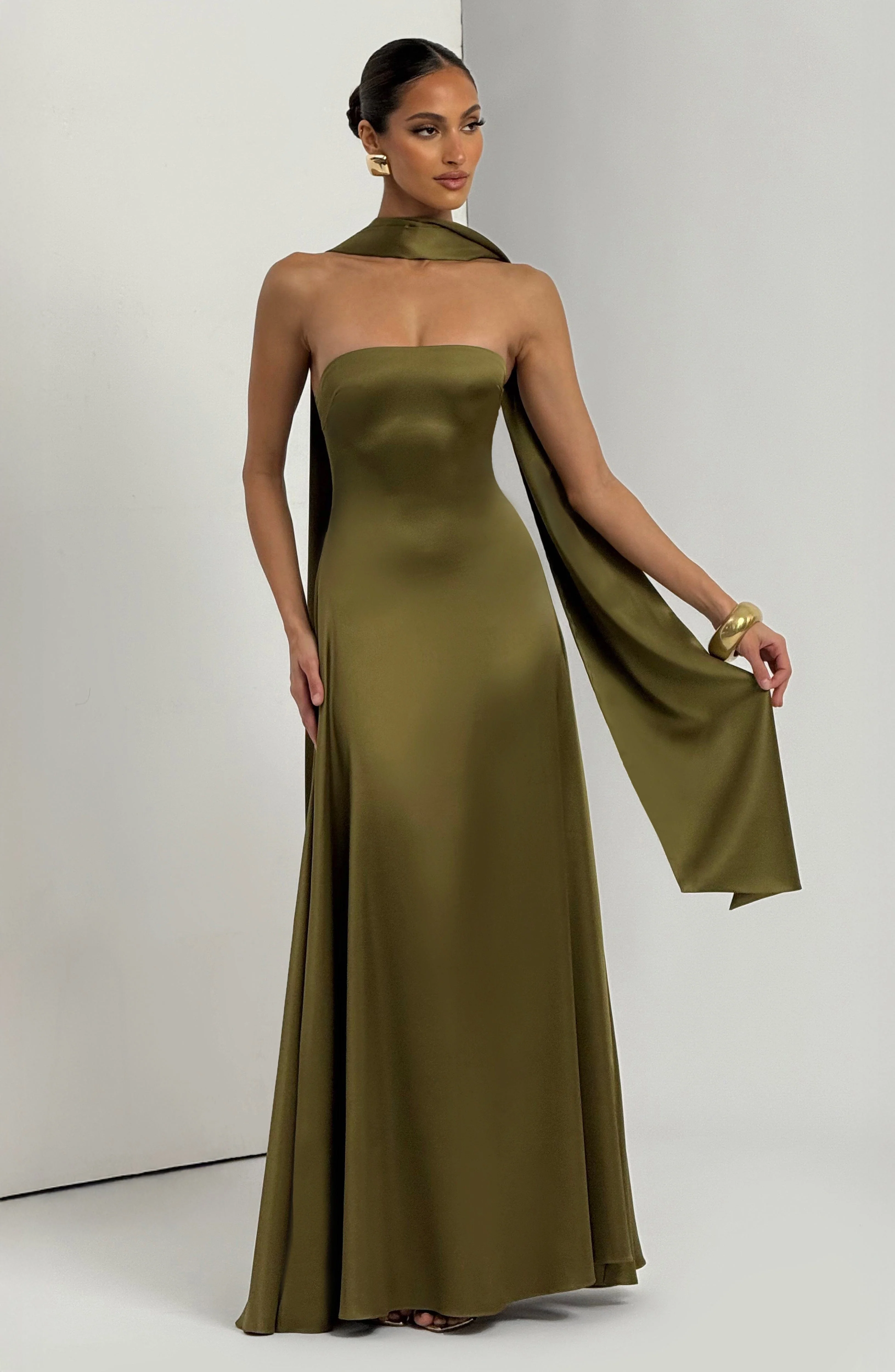Morven Maxi Dress - Deep Olive - Image 7