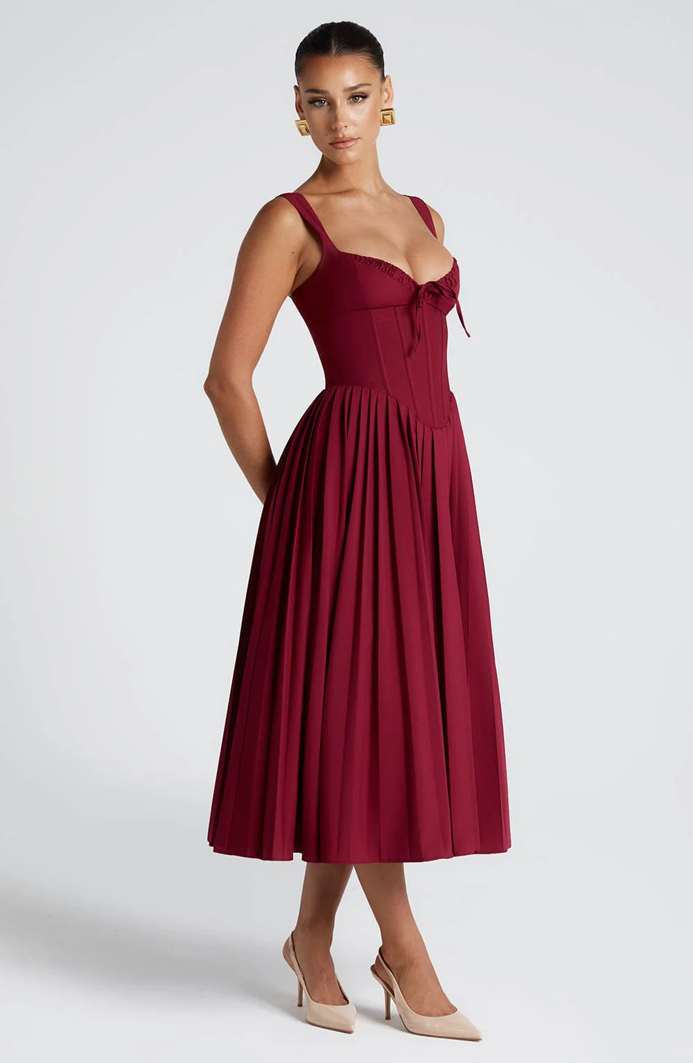 Natassia Midi Dress - Berry - Image 4