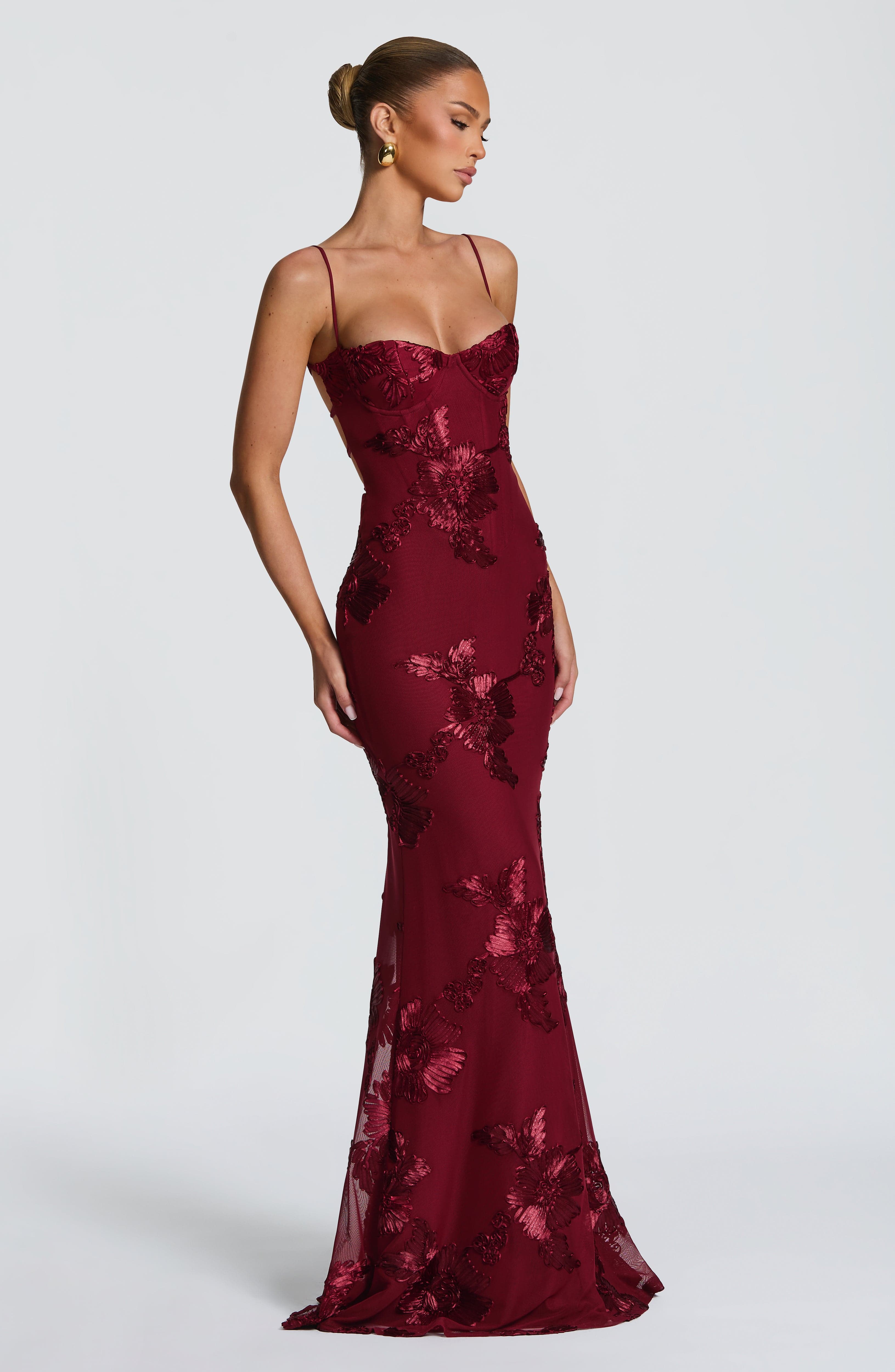 Nefertiti Maxi Dress - Burgundy - Image 3