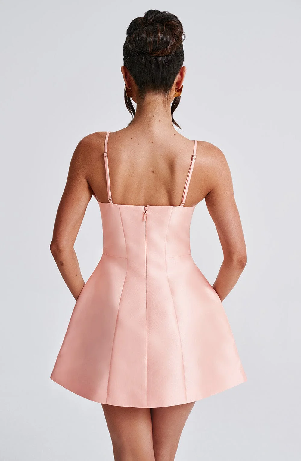 Nicole Mini Dress - Peach - Image 3