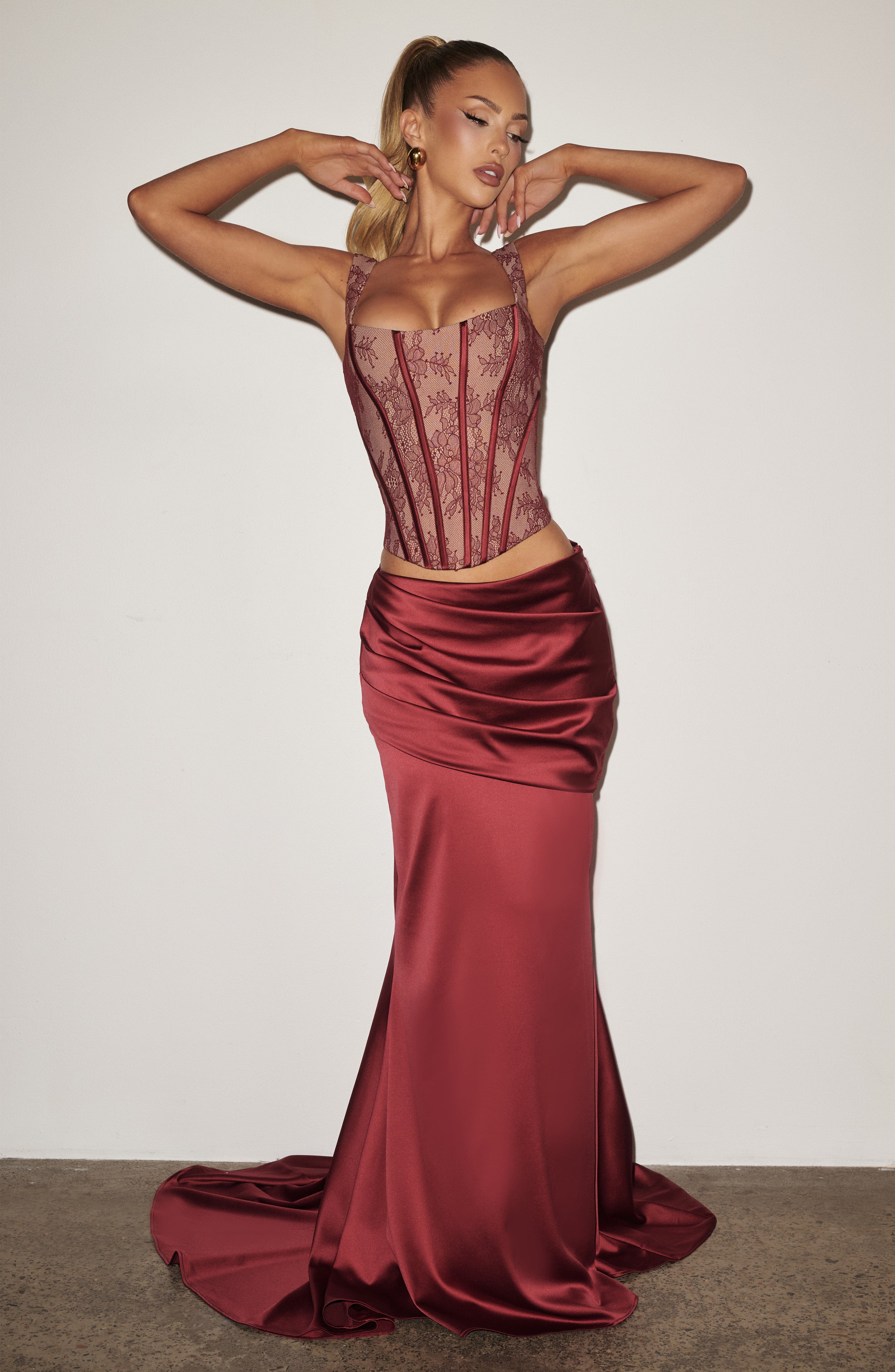 Nixie Corset - Burgundy Lace - Image 6