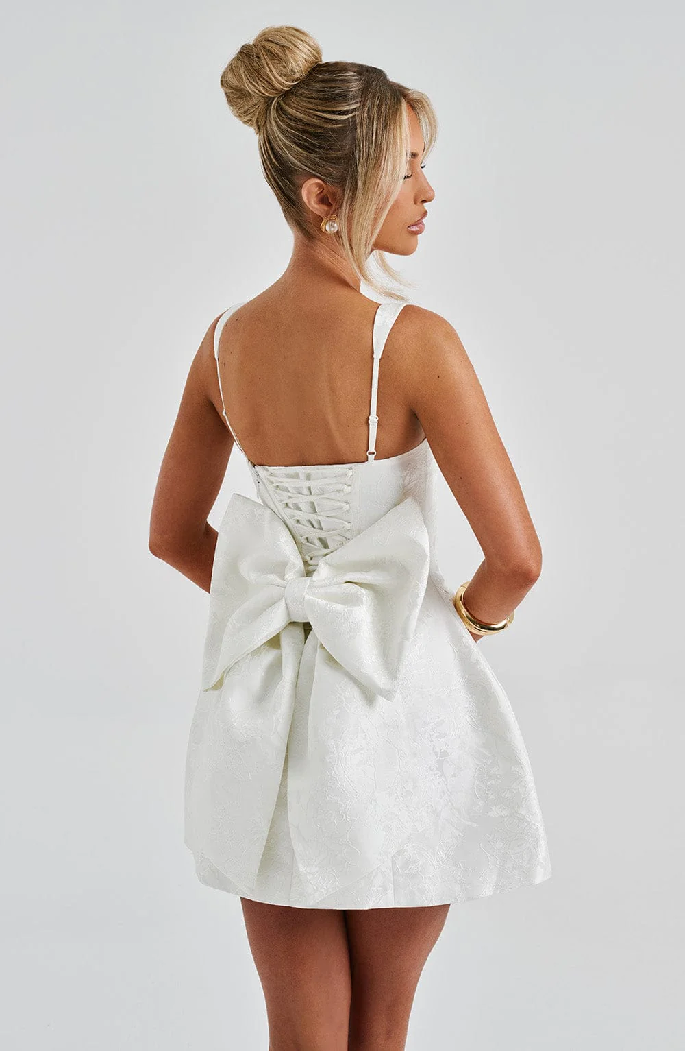 Orla Mini Dress - Ivory - Image 7