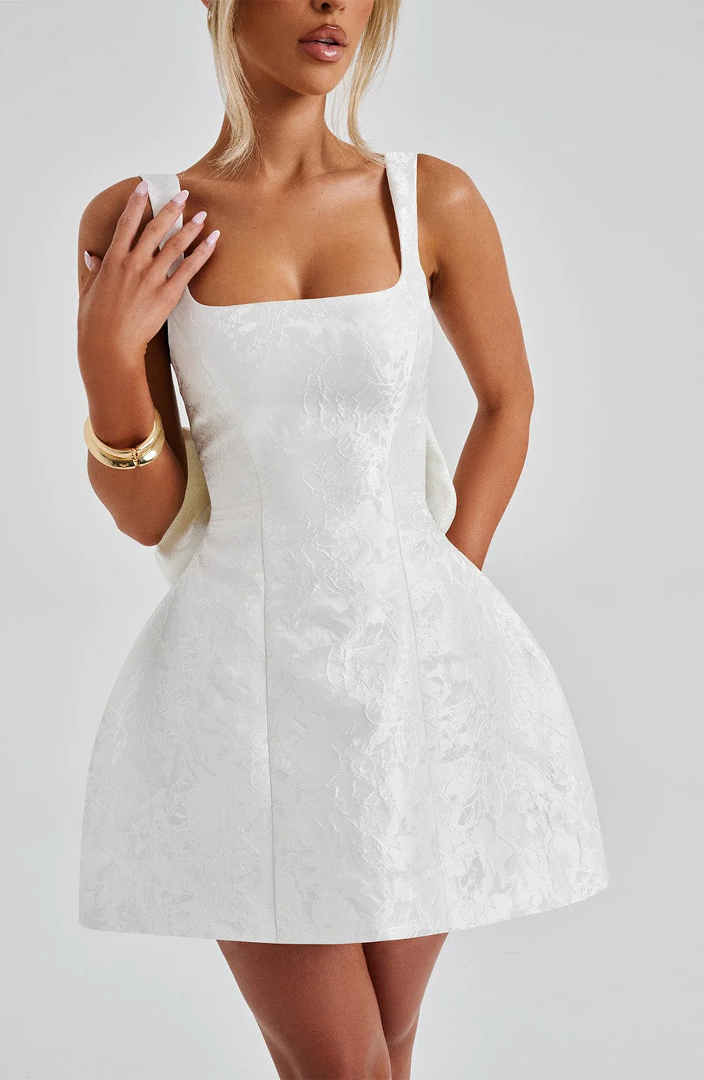 Orla Mini Dress - Ivory - Image 9