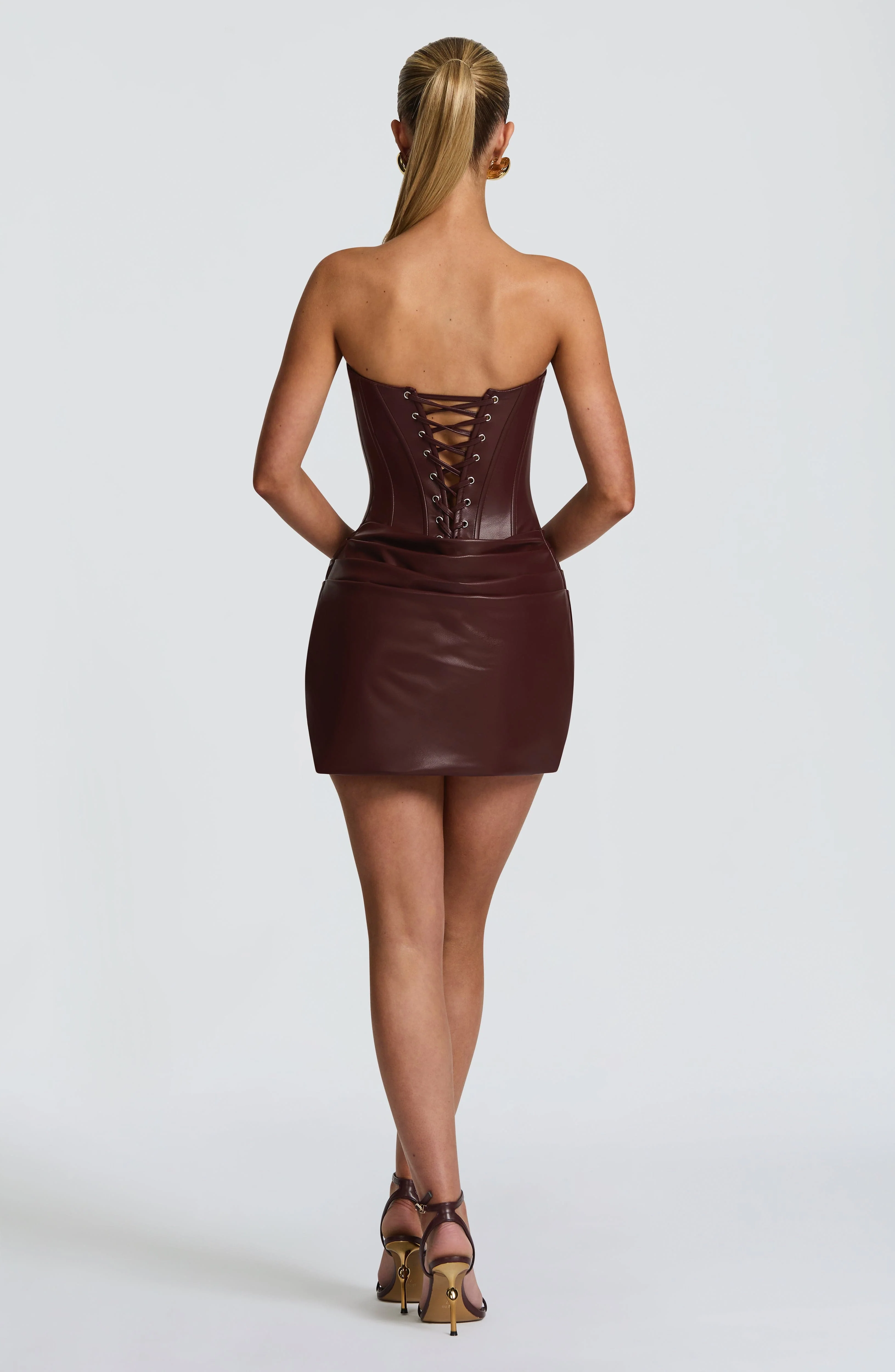 Palmer Mini Dress - Burgundy - Image 2