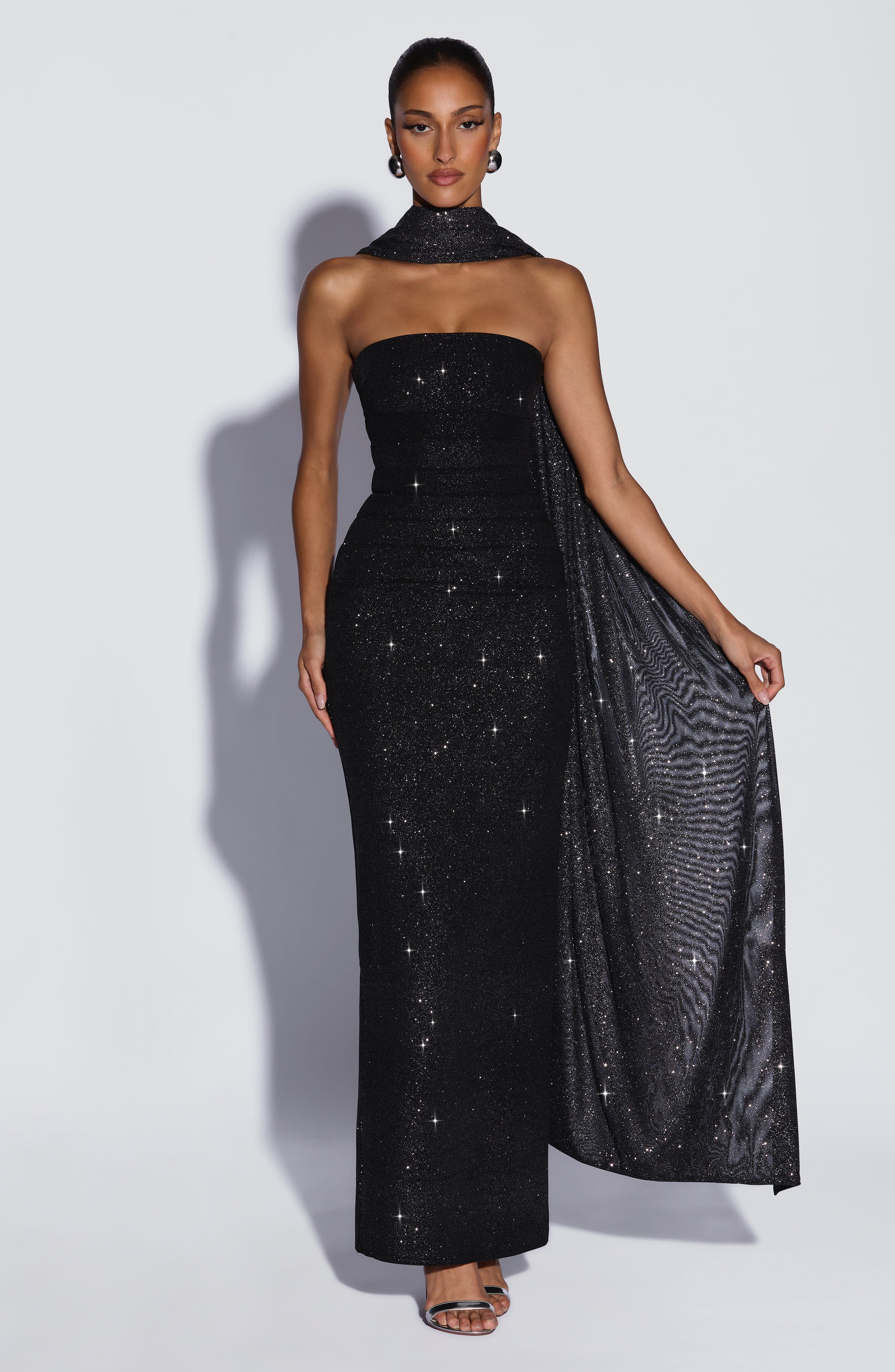 Pandra Maxi Dress - Black Sparkle - Image 3