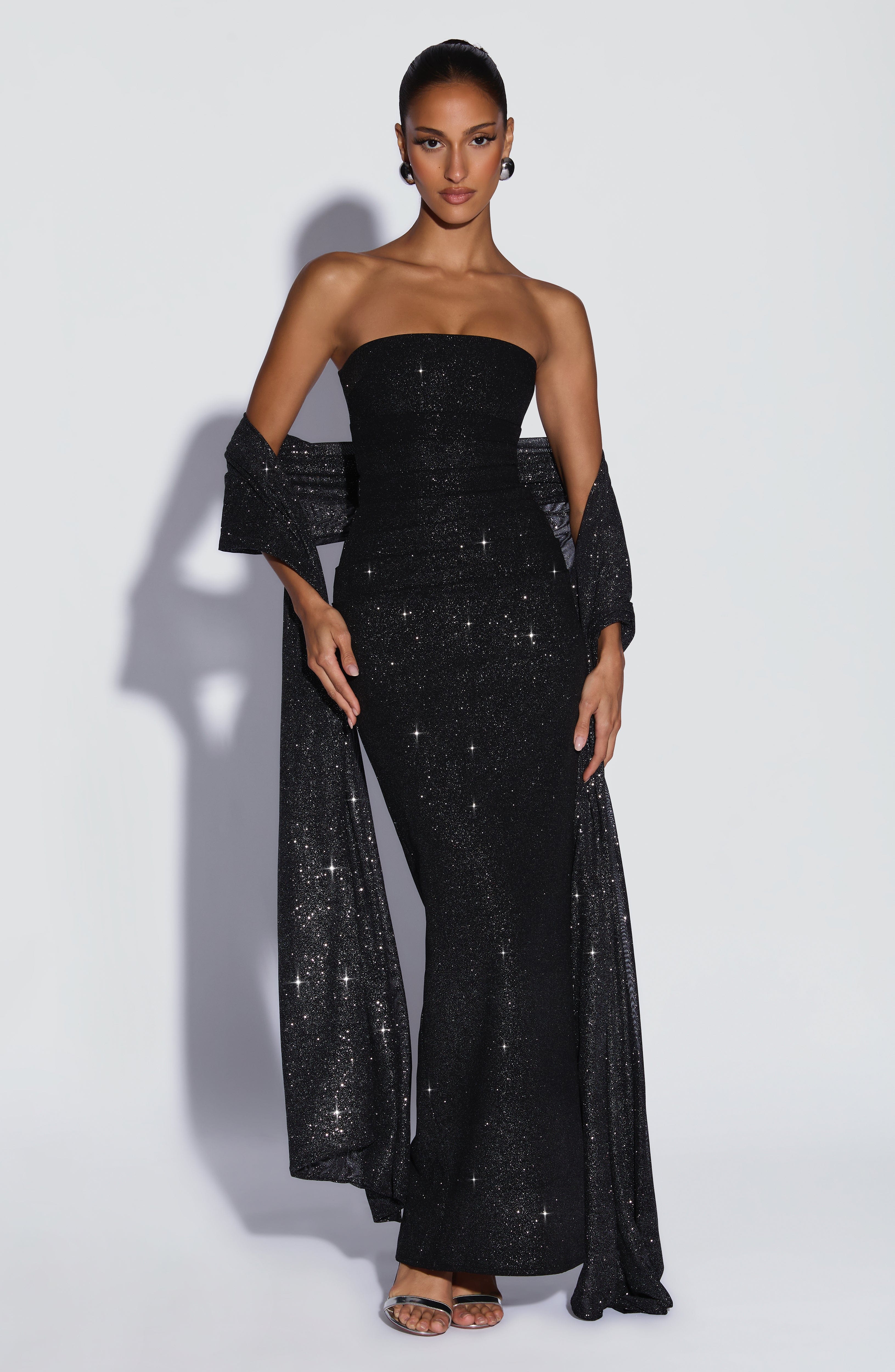 Pandra Maxi Dress - Black Sparkle - Image 4