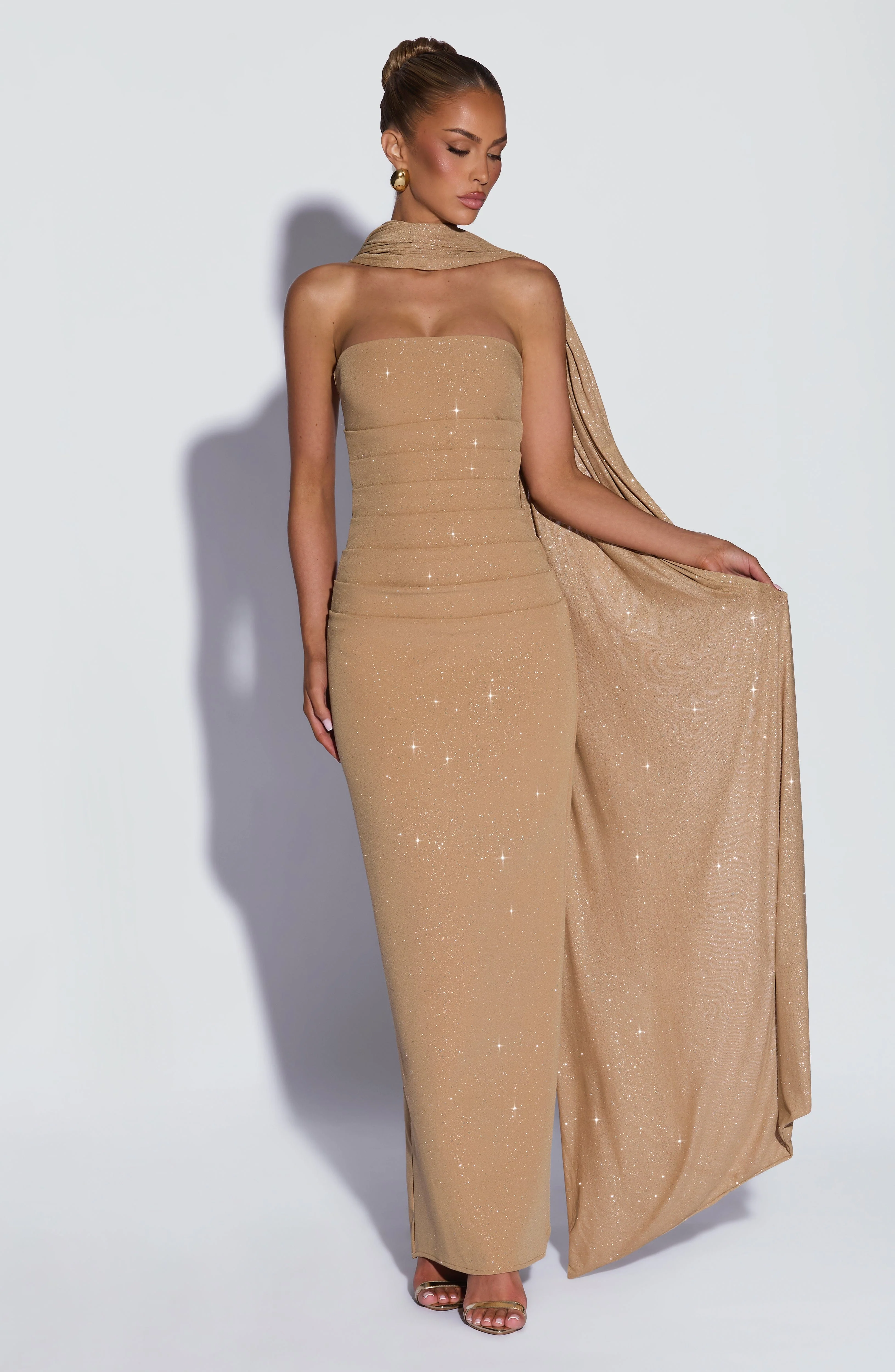 Pandra Maxi Dress - Gold Sparkle - Image 3