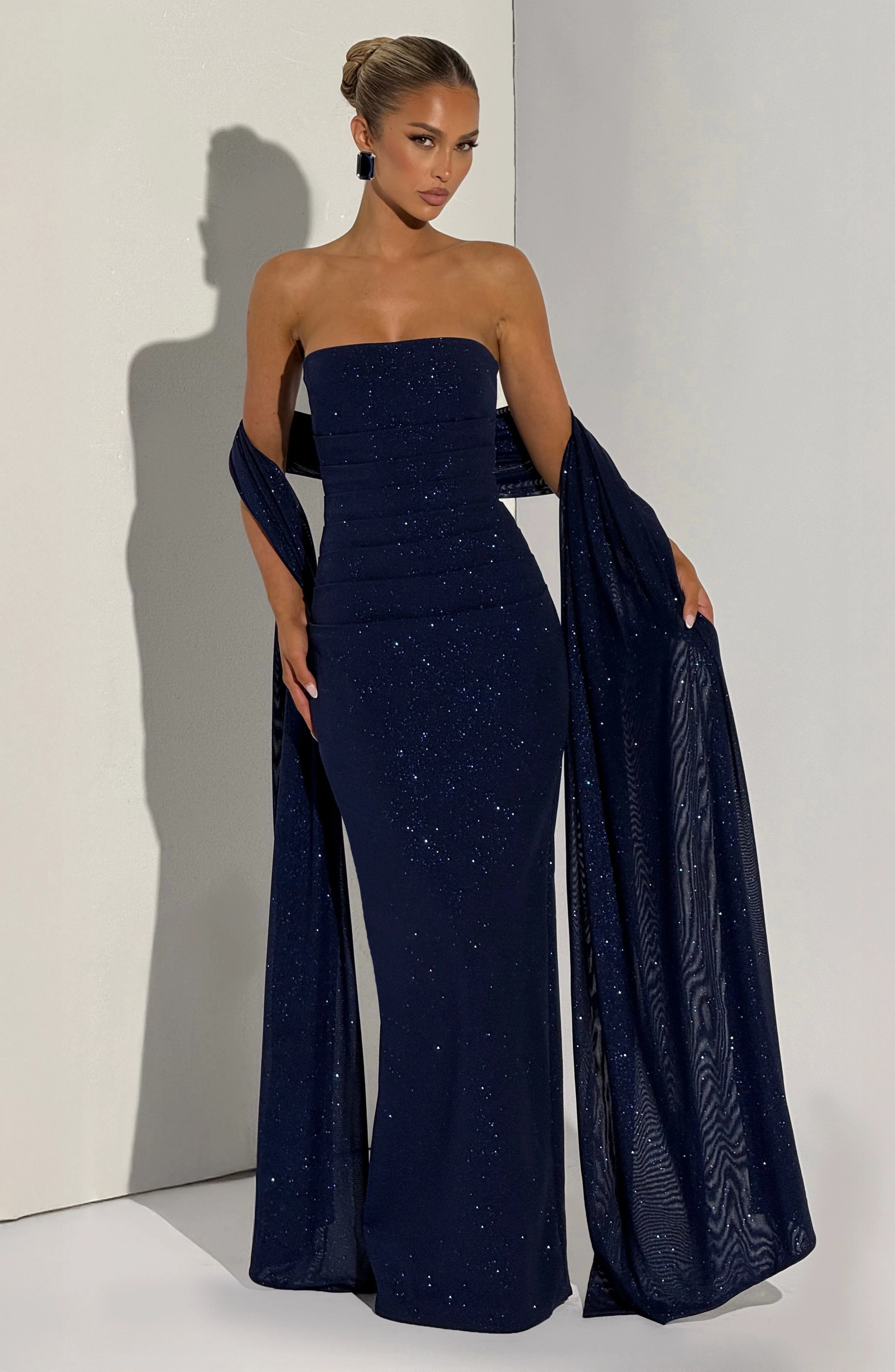 Pandra Maxi Dress - Navy Sparkle - Image 10