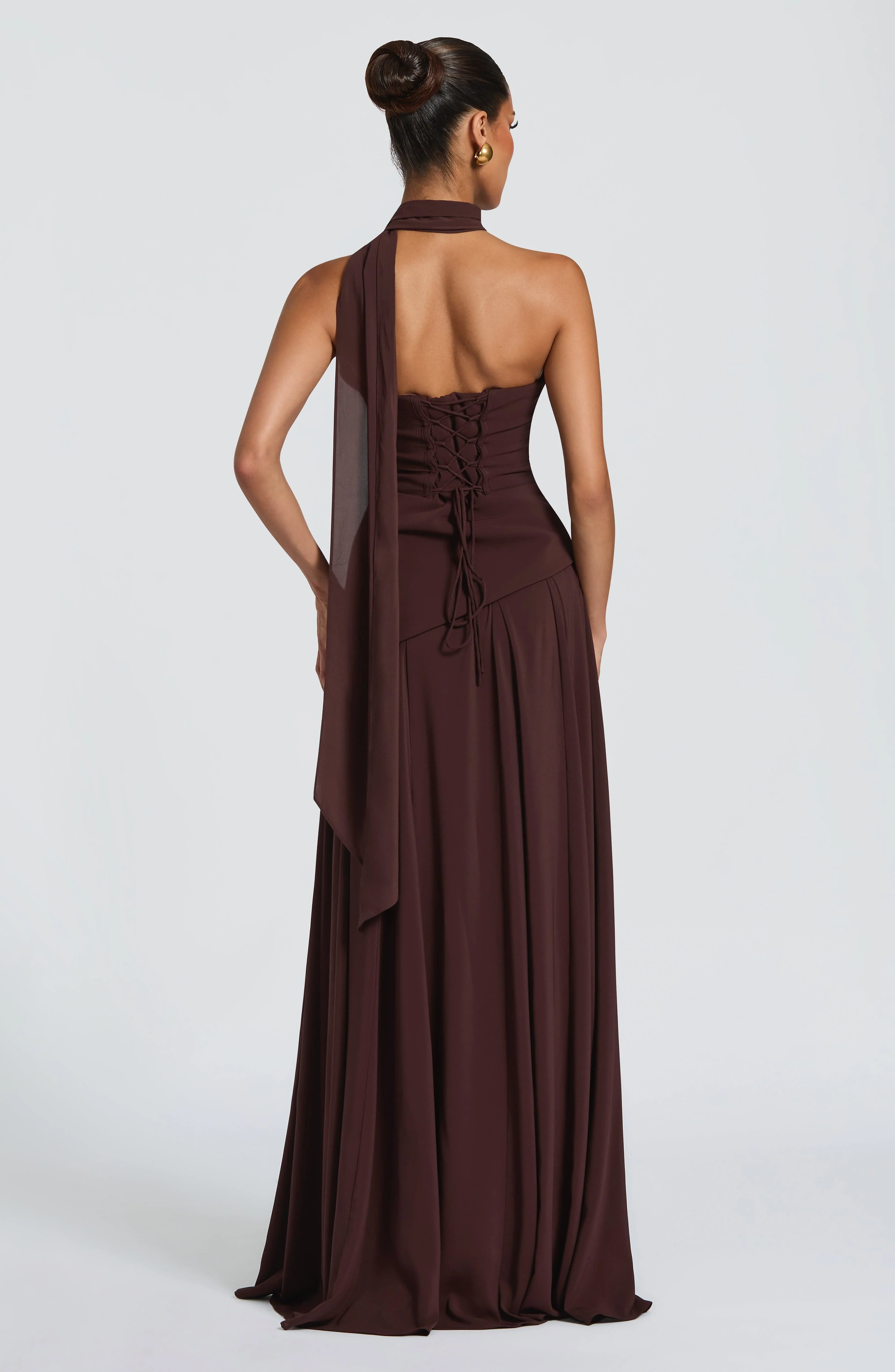 Patricia Maxi Dress - Plum Brown - Image 3