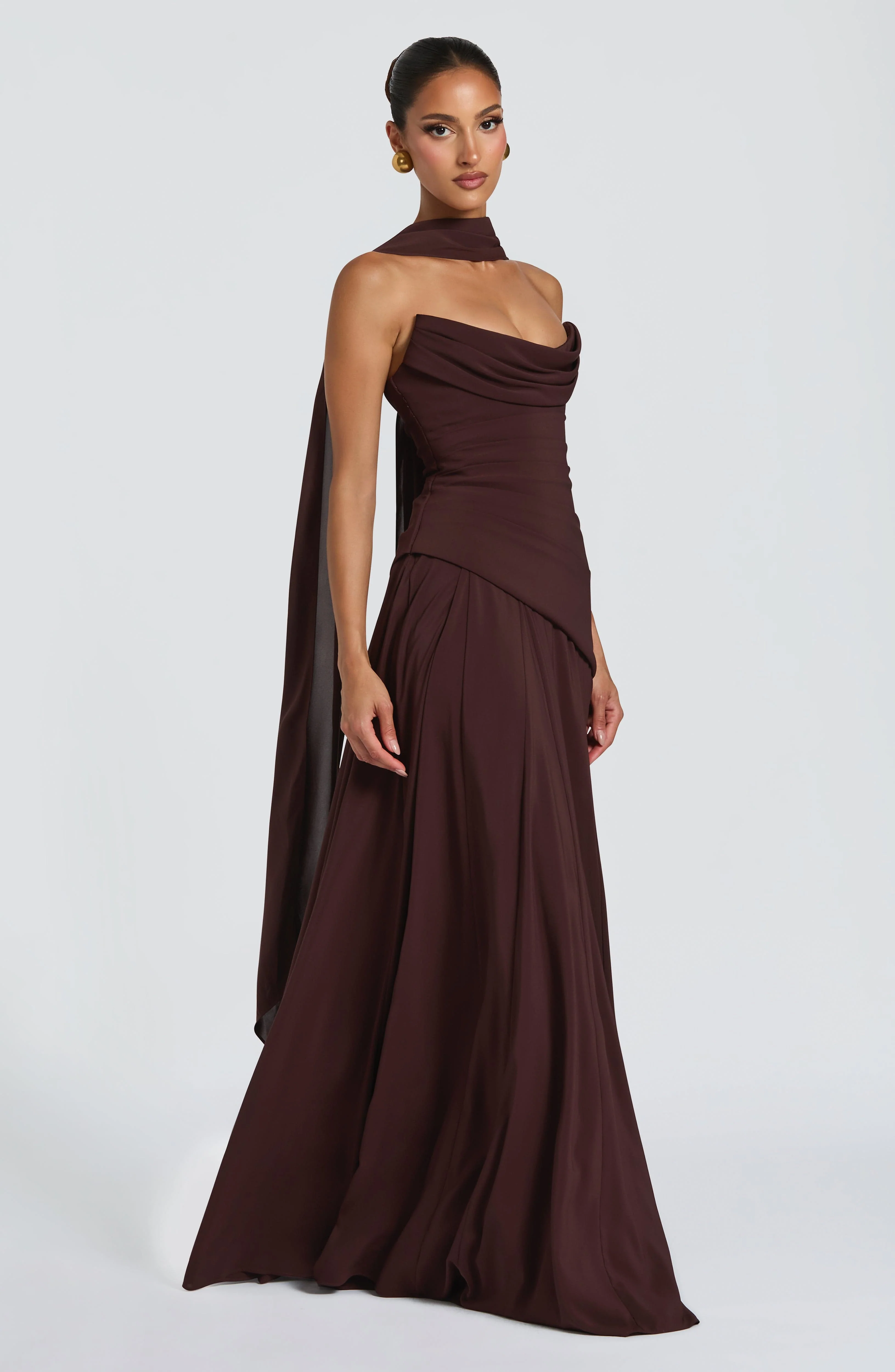 Patricia Maxi Dress - Plum Brown - Image 4