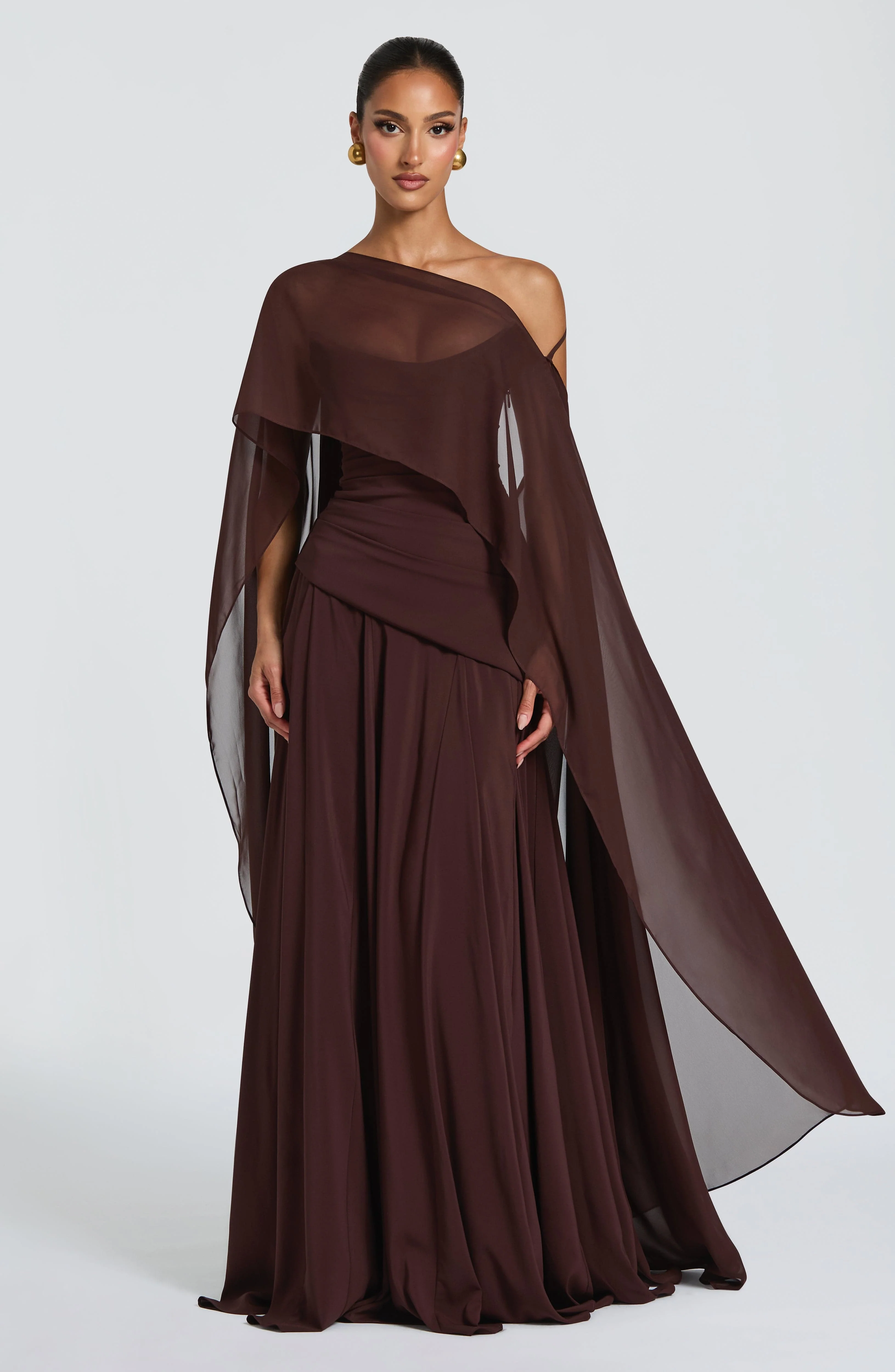 Patricia Maxi Dress - Plum Brown - Image 7