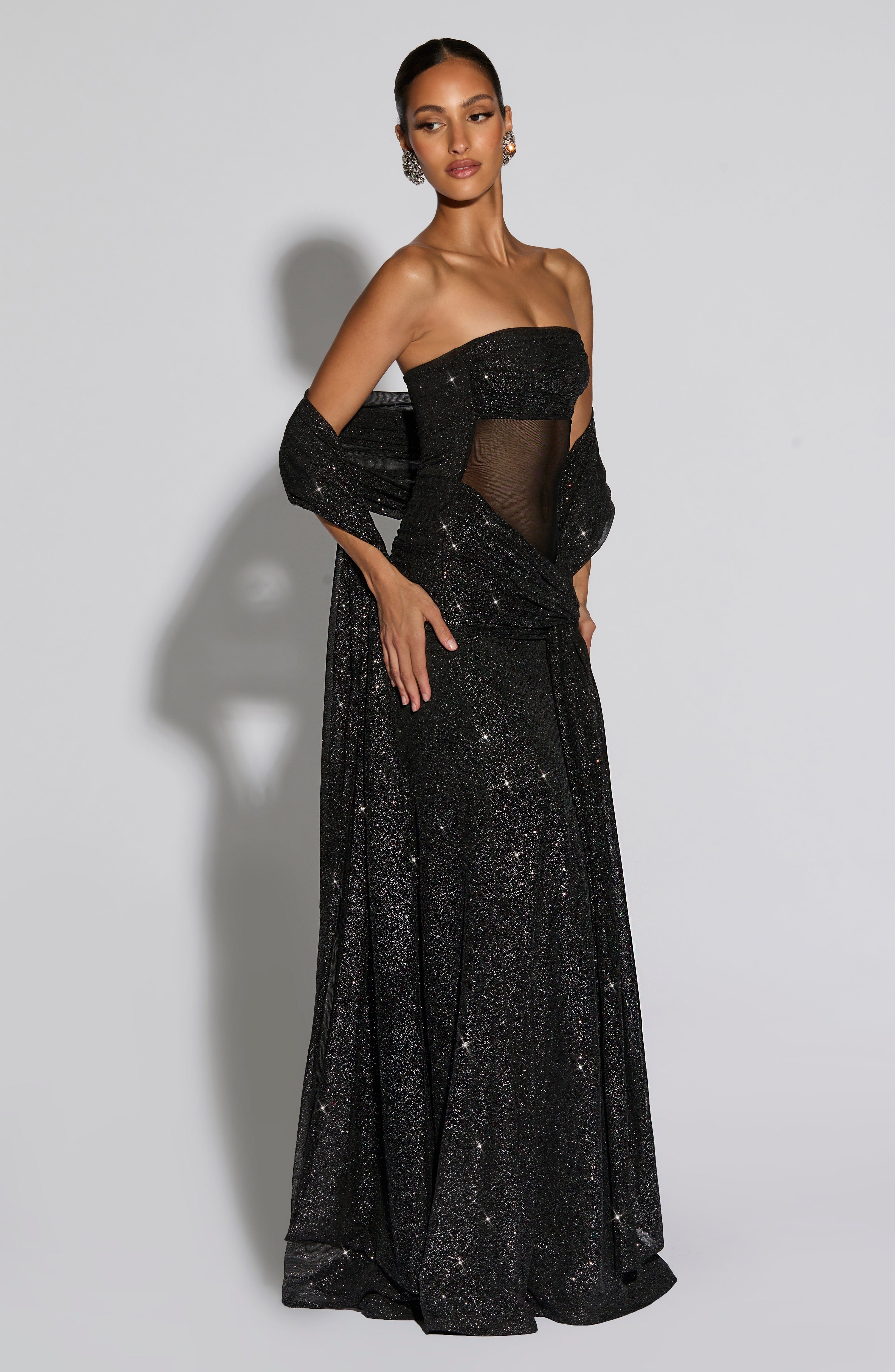 Paula Maxi Dress - Black Sparkle - Image 10