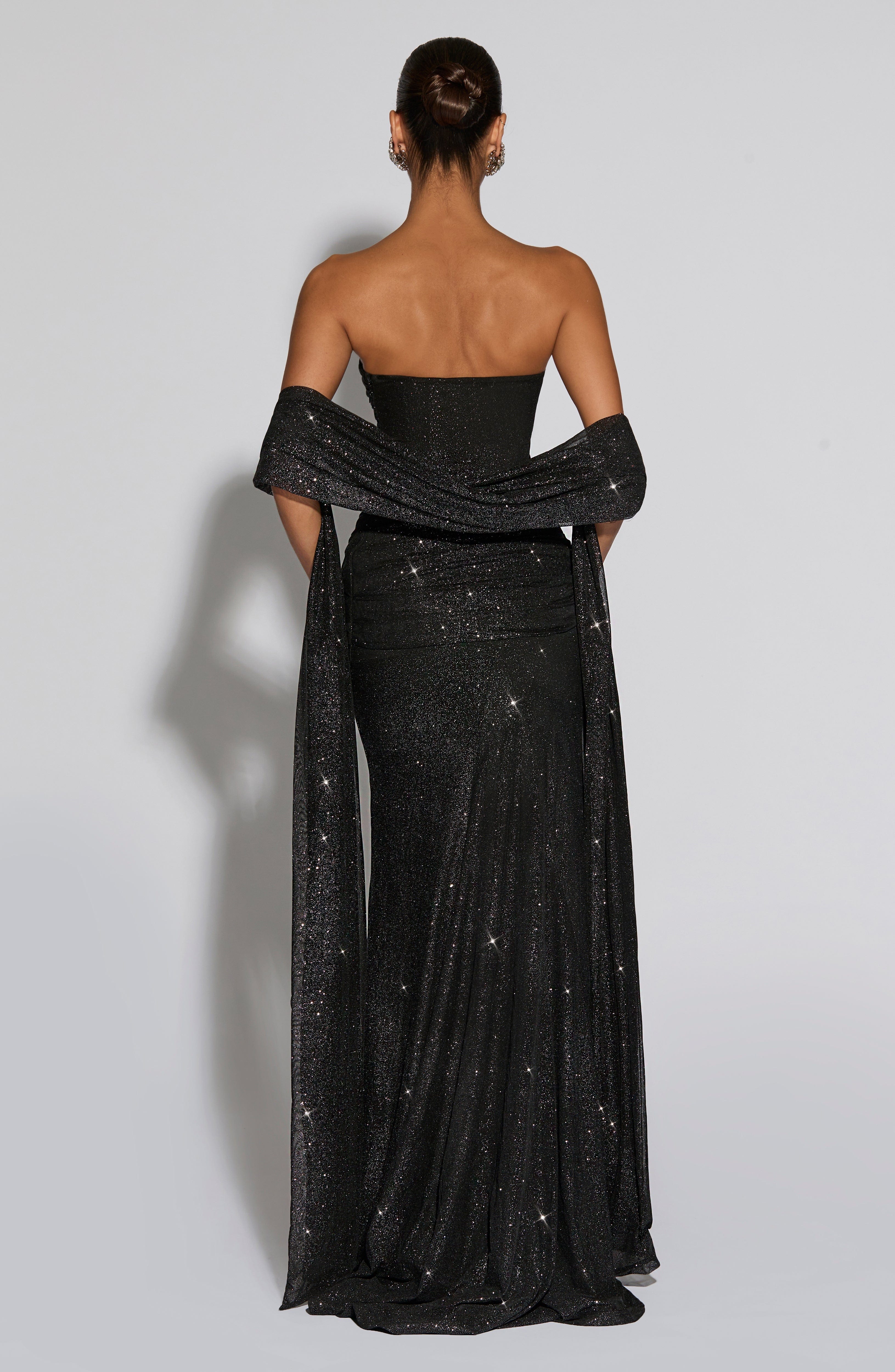 Paula Maxi Dress - Black Sparkle - Image 6