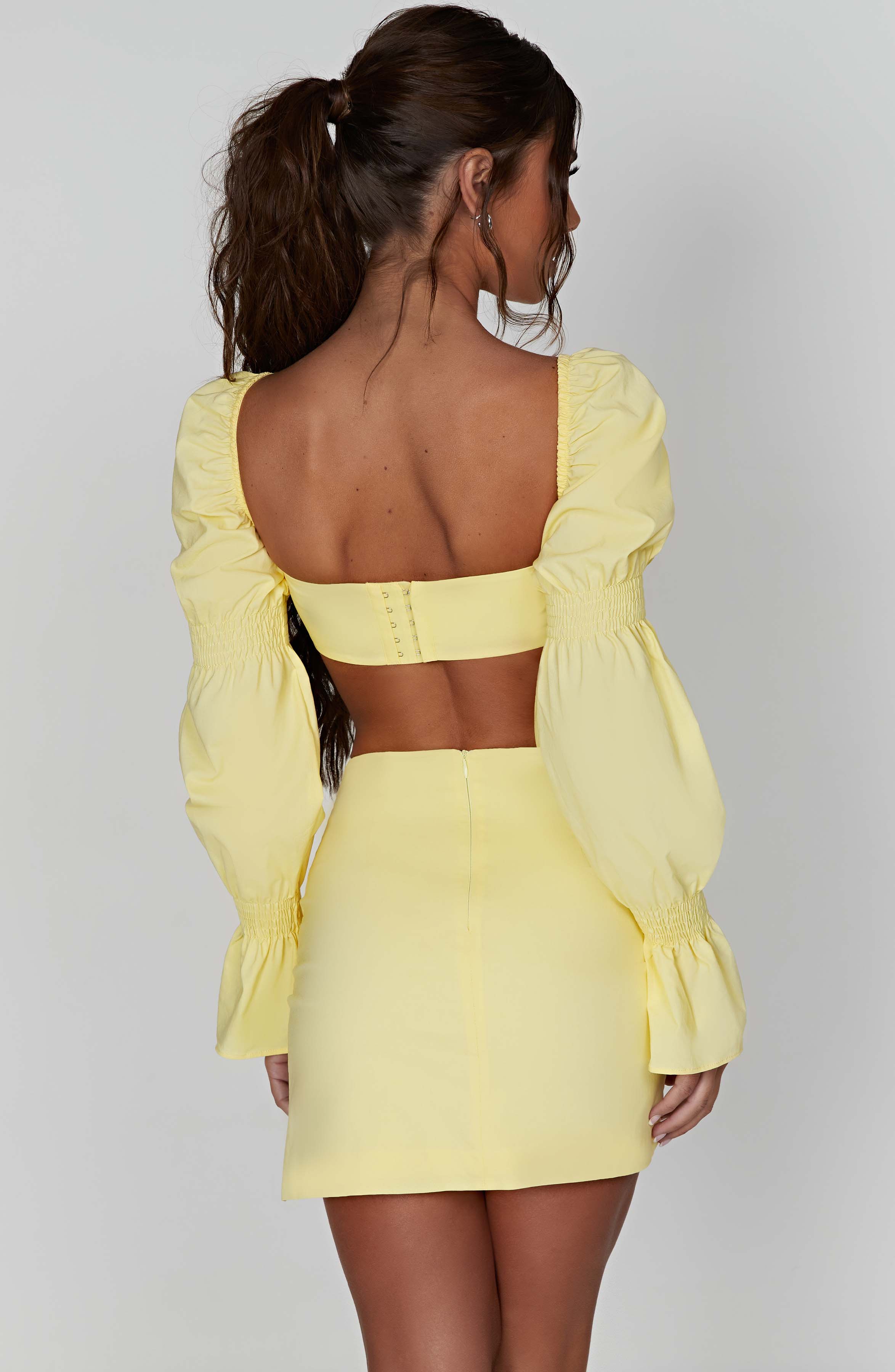 Perla Mini Skirt - Lemon - Image 2