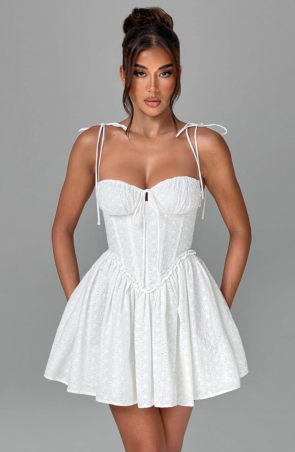 Phoebe Mini Dress - Ivory - Image 6