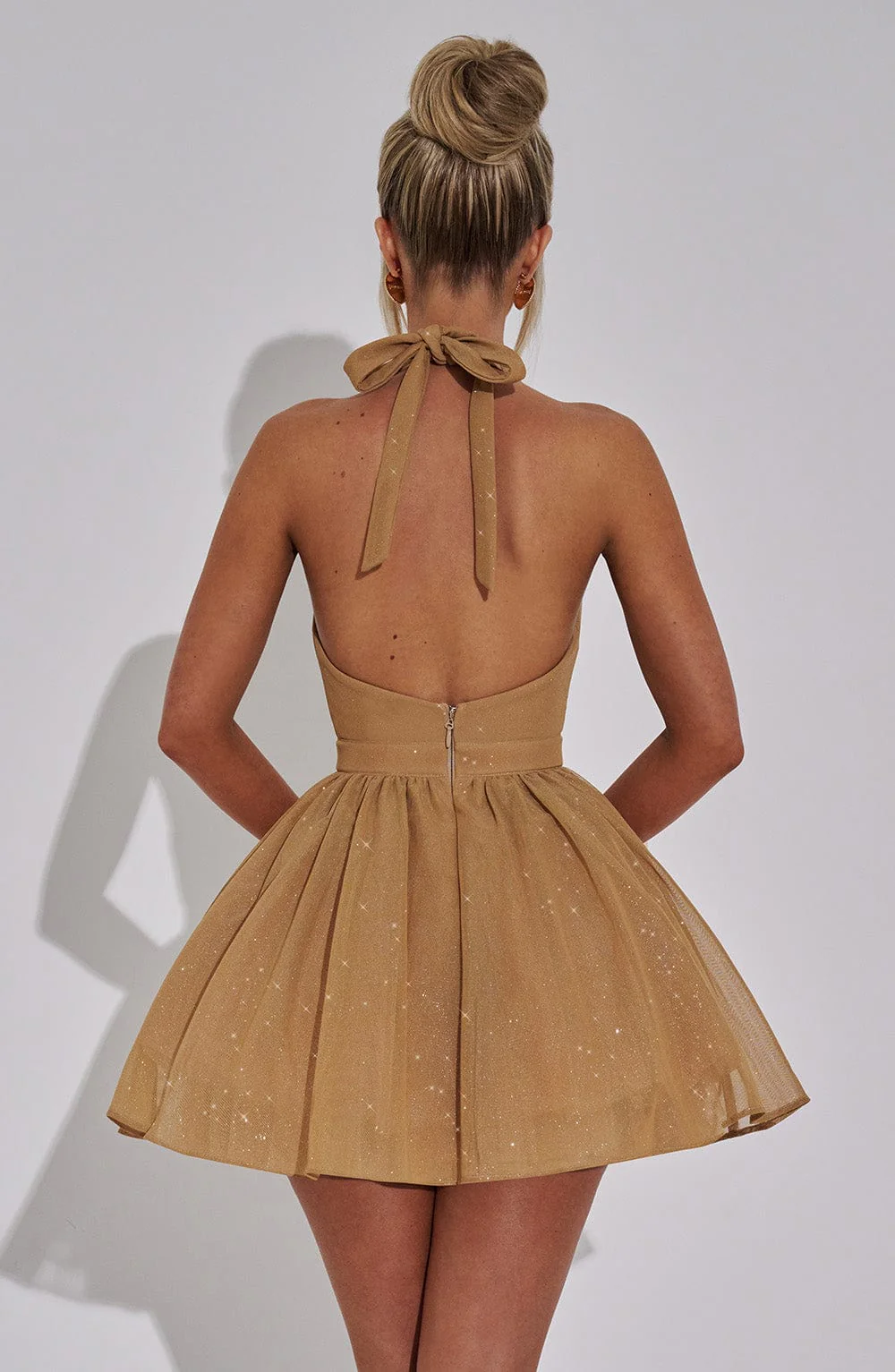 Pippa Mini Dress - Gold Sparkle - Image 6