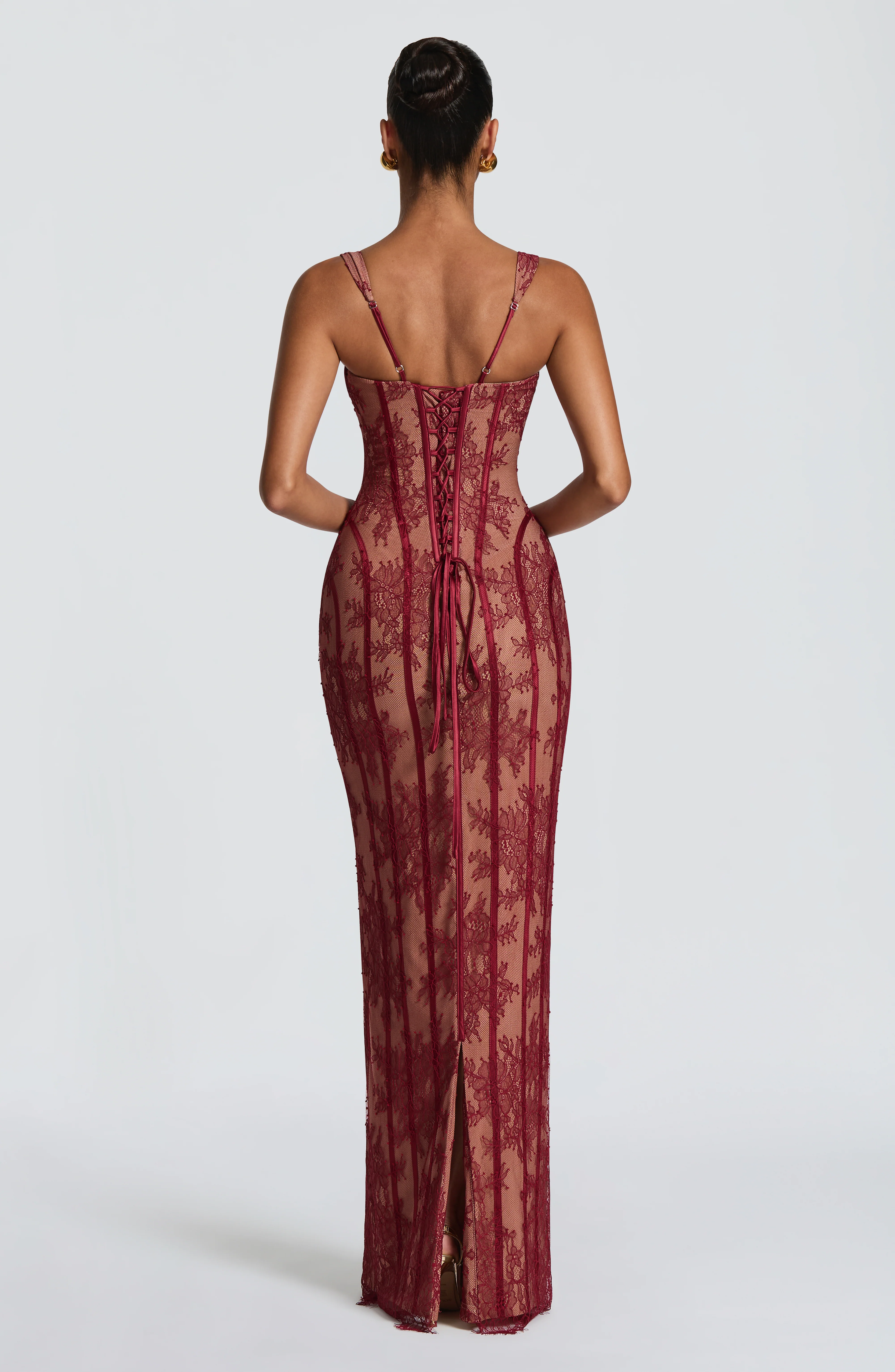 Polina Maxi Dress - Burgundy - Image 2