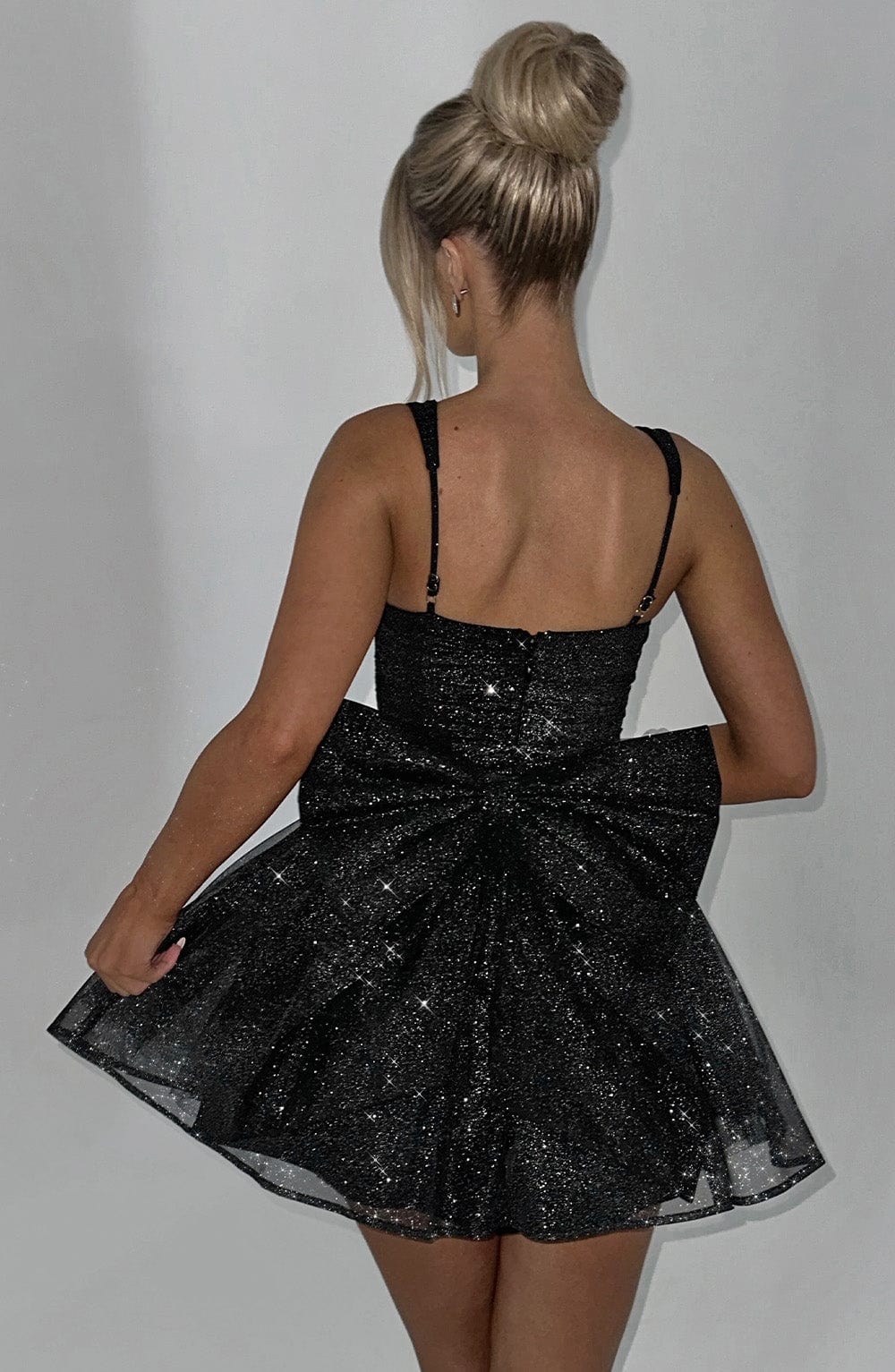 Polly Mini Dress - Black Sparkle - Image 2