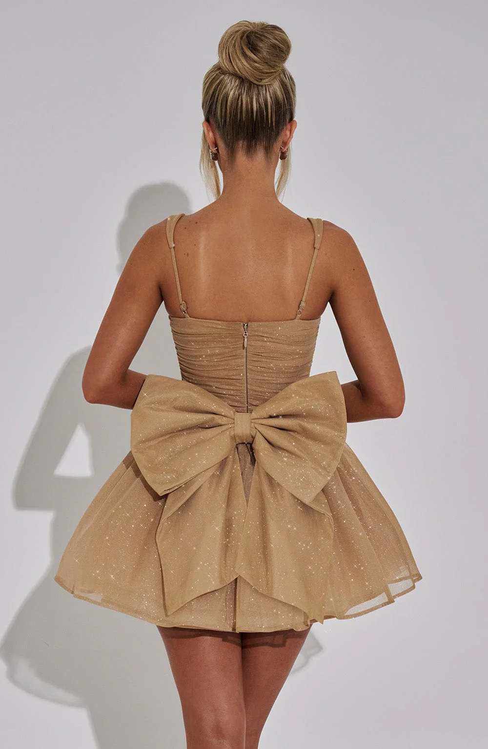 Polly Mini Dress - Gold Sparkle - Image 9