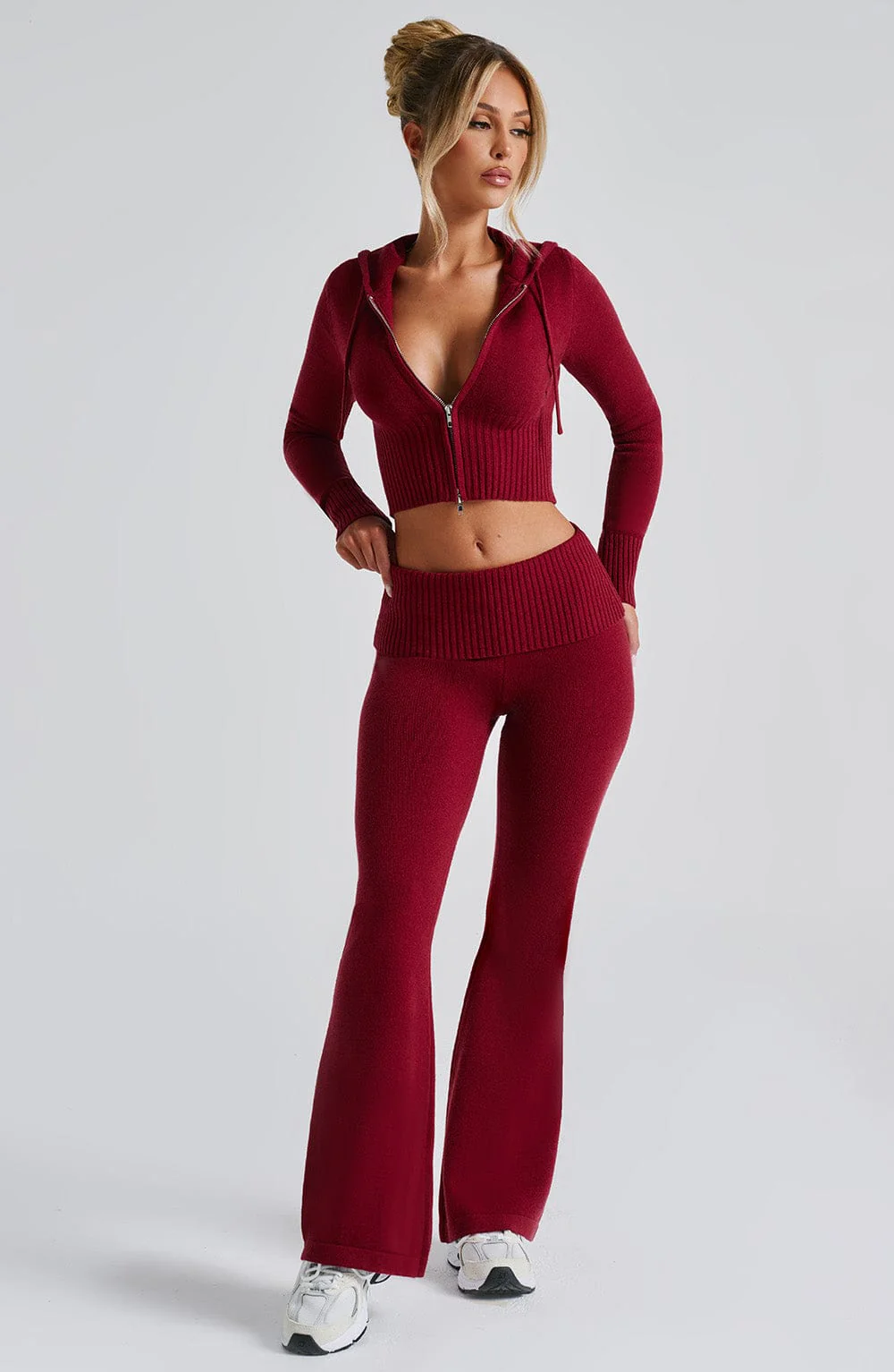 Portia Knit Hoodie - Red - Image 3