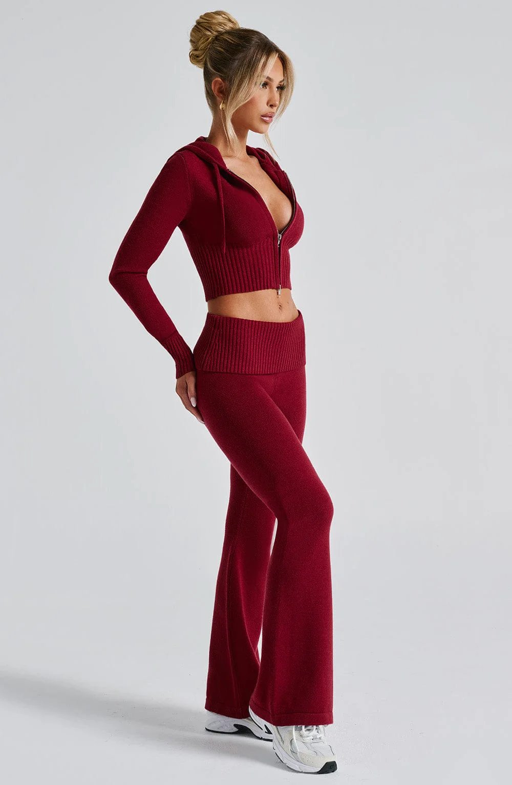 Portia Knit Hoodie - Red - Image 4