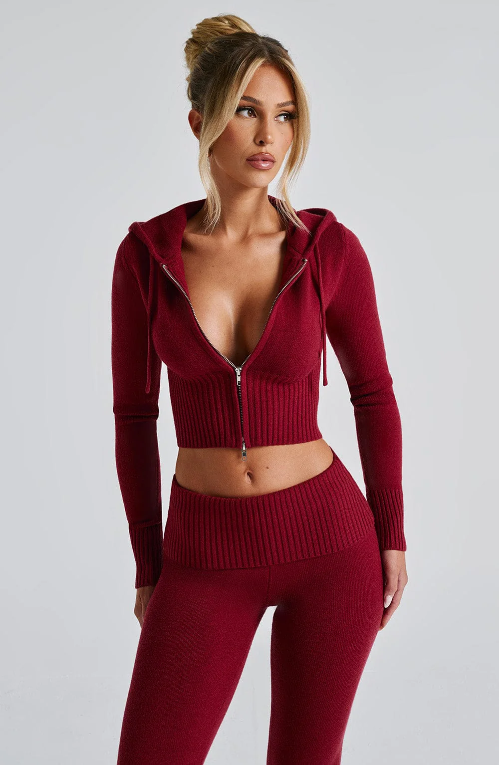 Portia Knit Hoodie - Red - Image 7