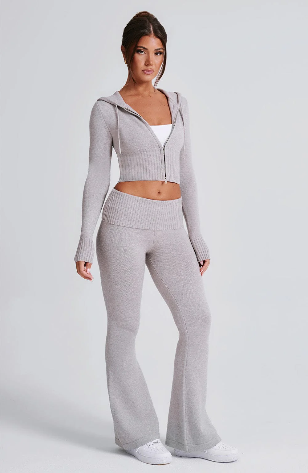 Portia Knit Pants - Light Grey Marl - Image 13
