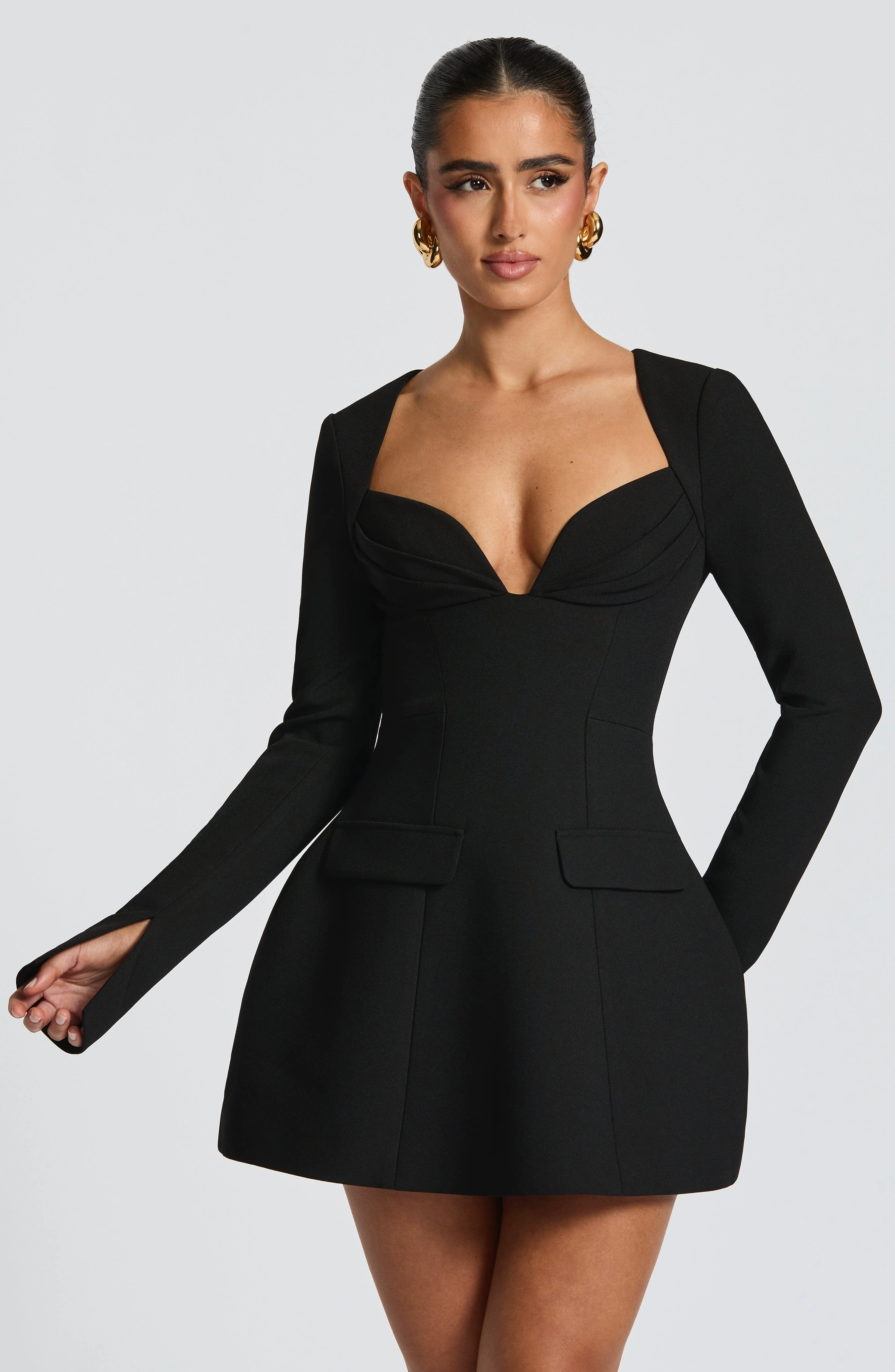 Regina Mini Dress - Black - Image 4