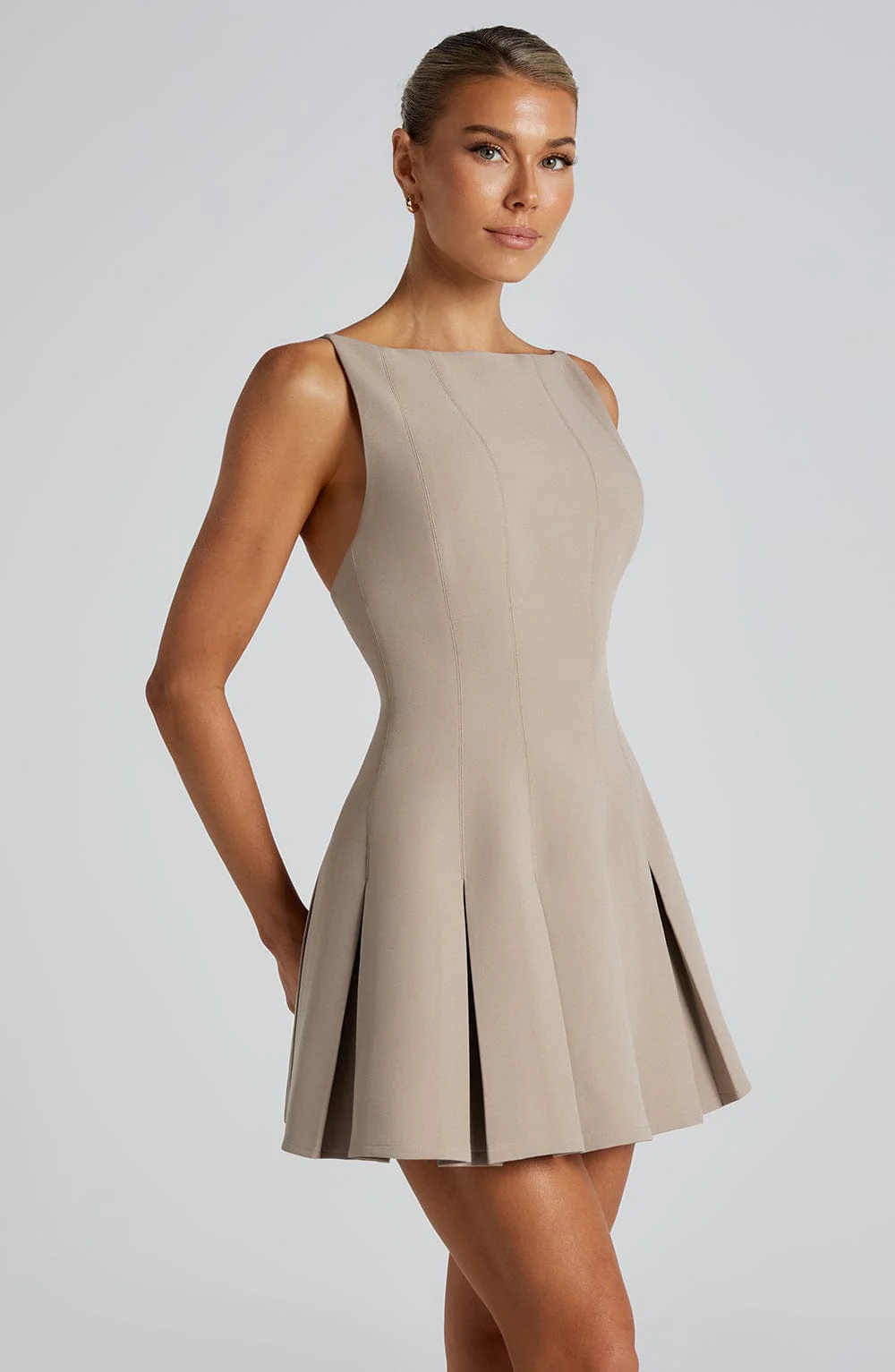 Rory Mini Dress - Taupe - Image 3