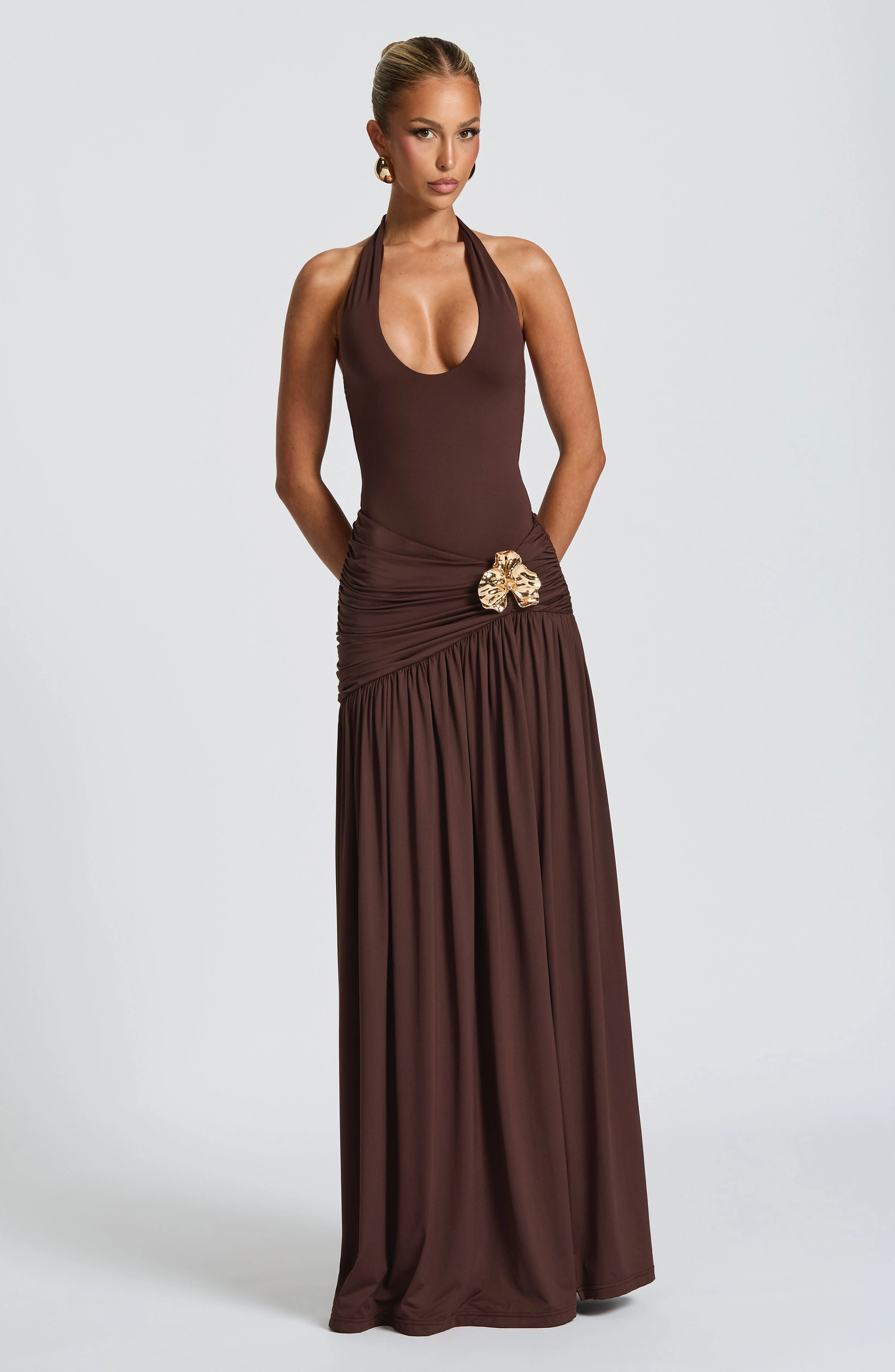Saira Maxi Skirt - Plum Brown - Image 9