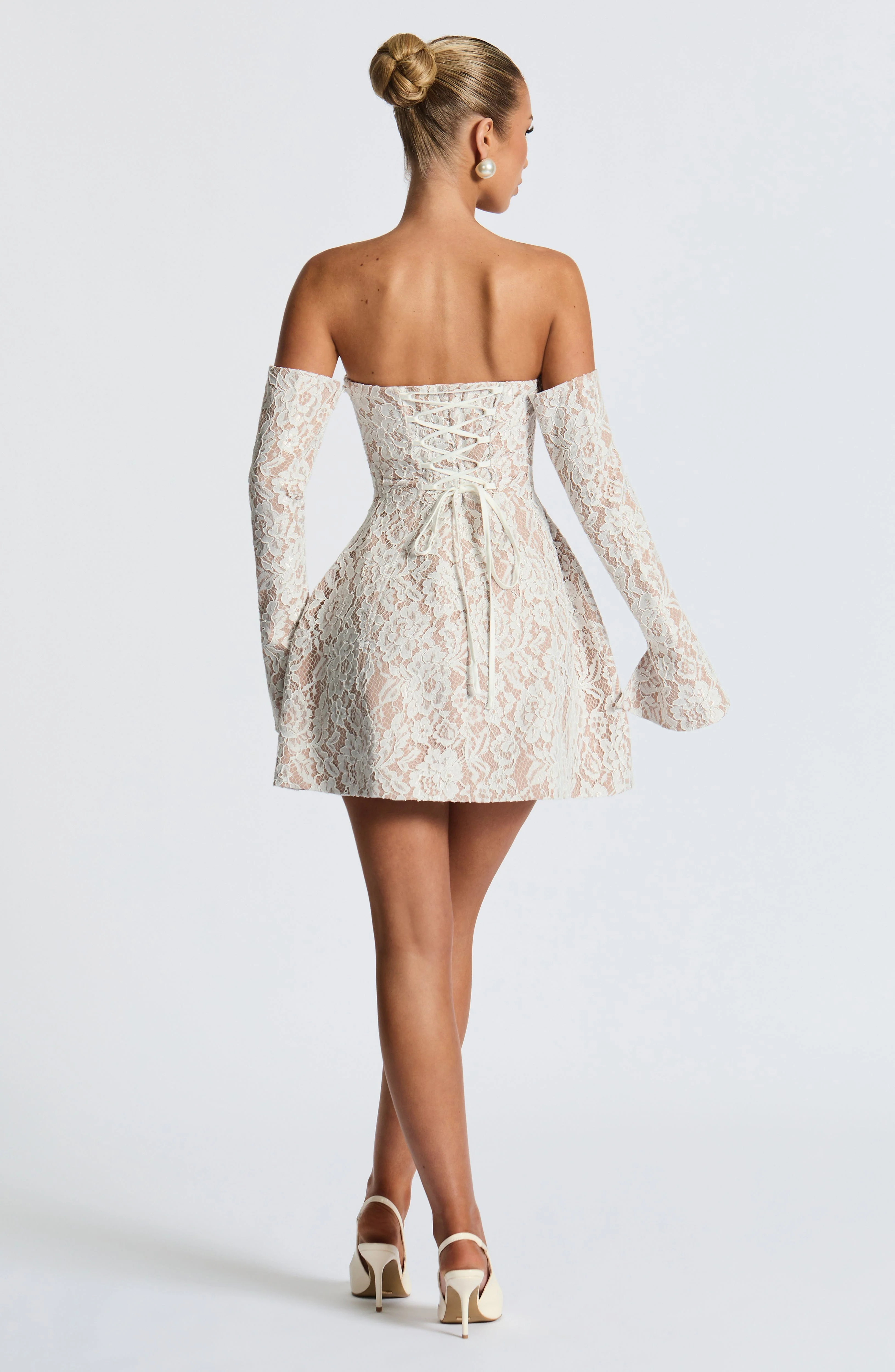 Salone Mini Dress - Ivory - Image 3