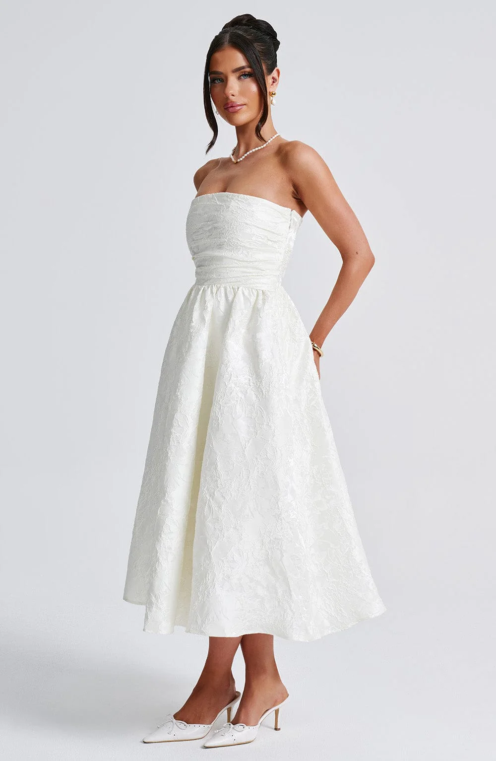 Saoirse Midi Dress - Ivory - Image 5