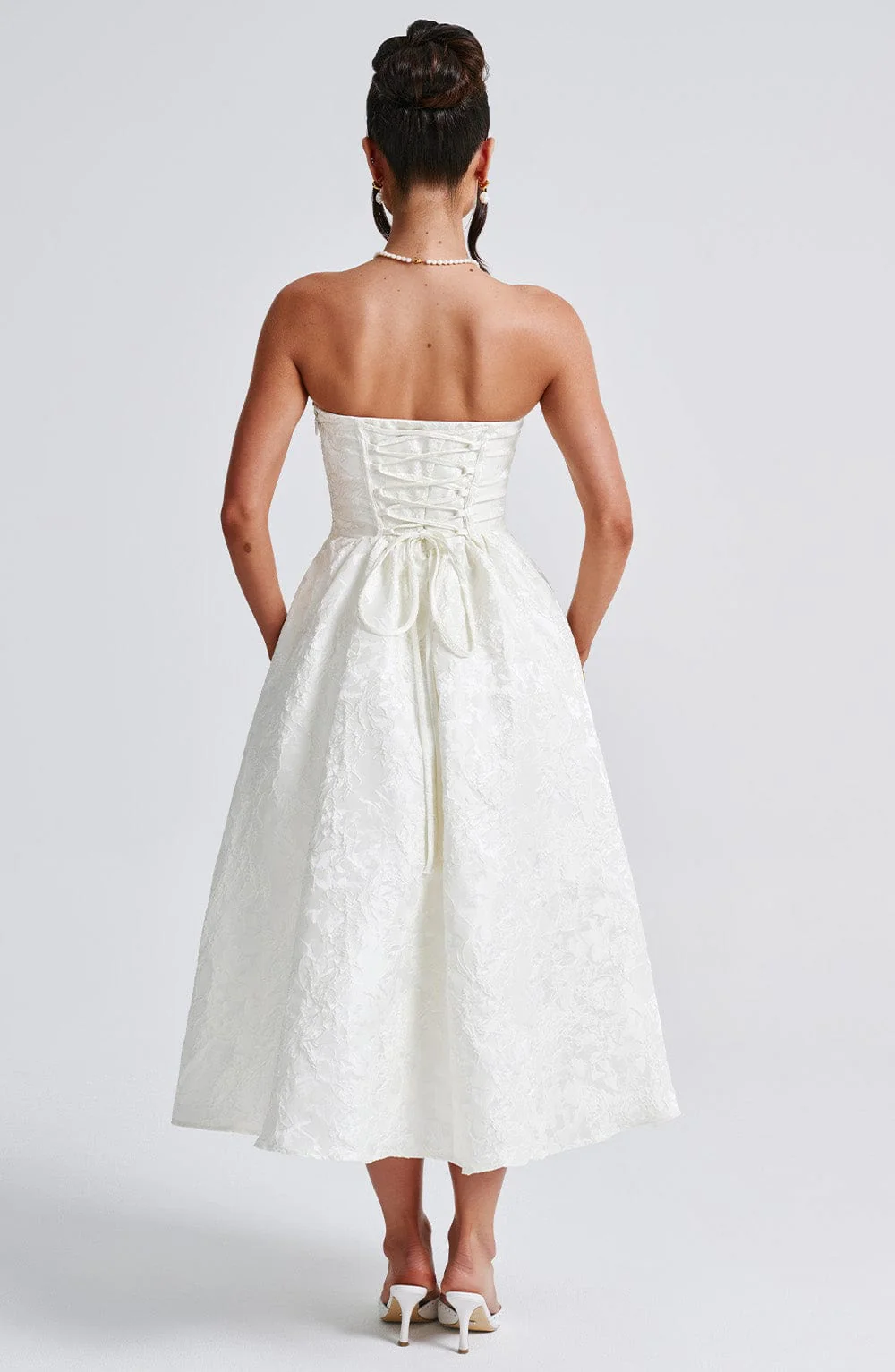 Saoirse Midi Dress - Ivory - Image 7