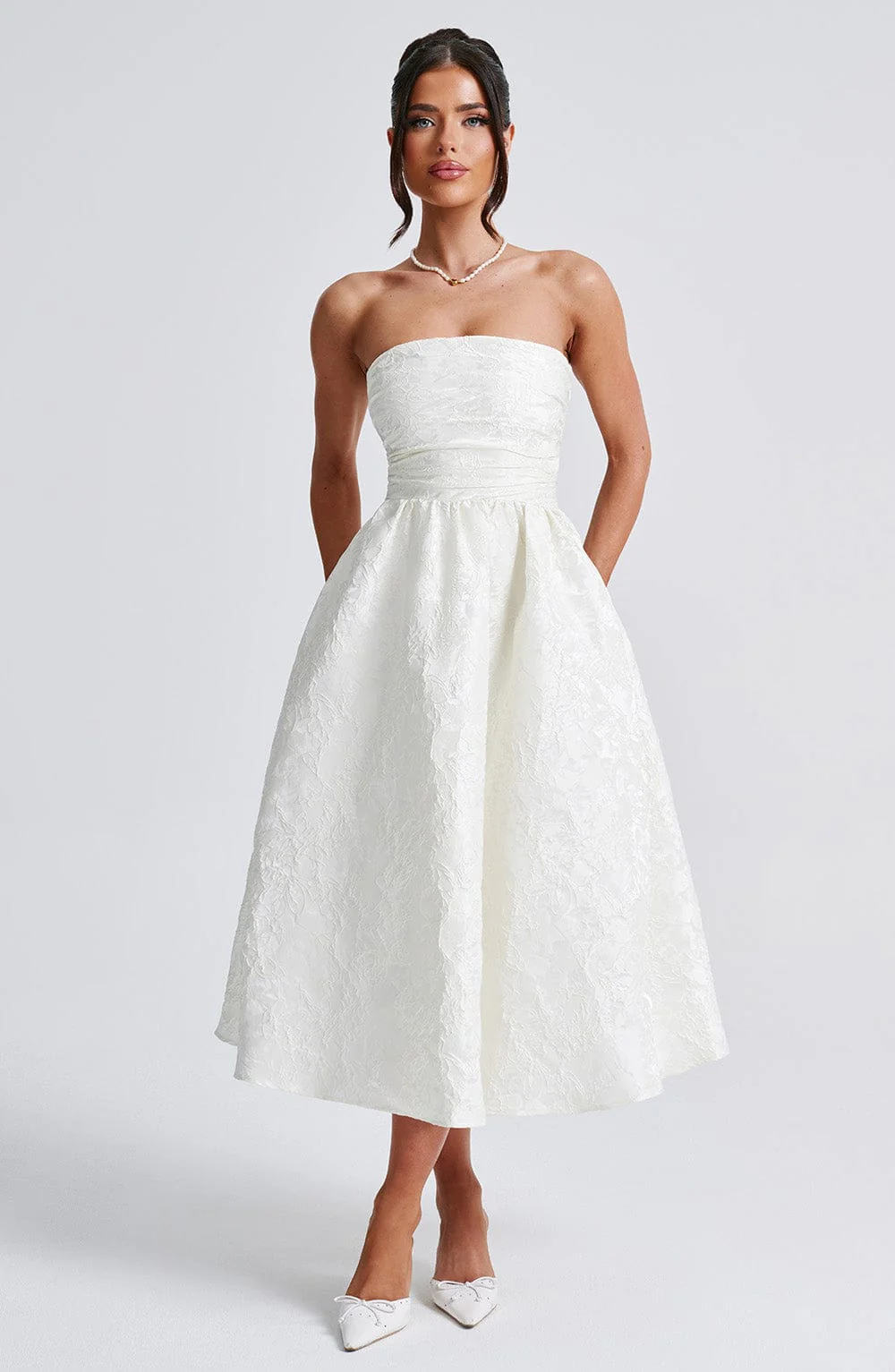 Saoirse Midi Dress - Ivory - Image 9