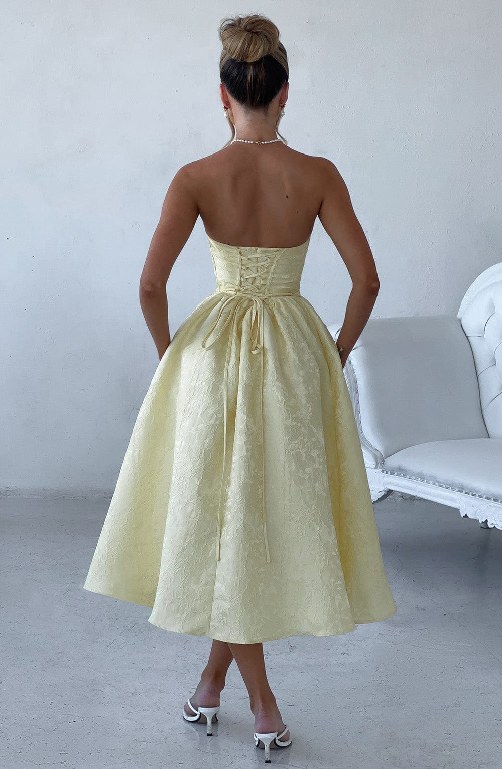 Saoirse Midi Dress - Lemon - Image 2