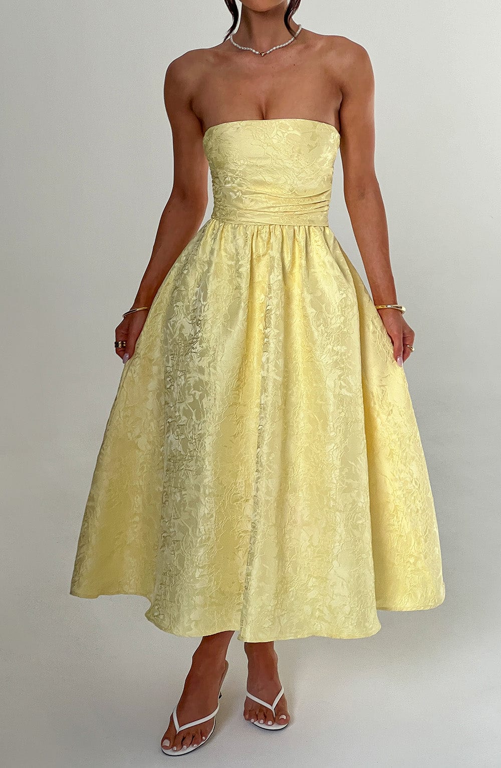 Saoirse Midi Dress - Lemon - Image 3