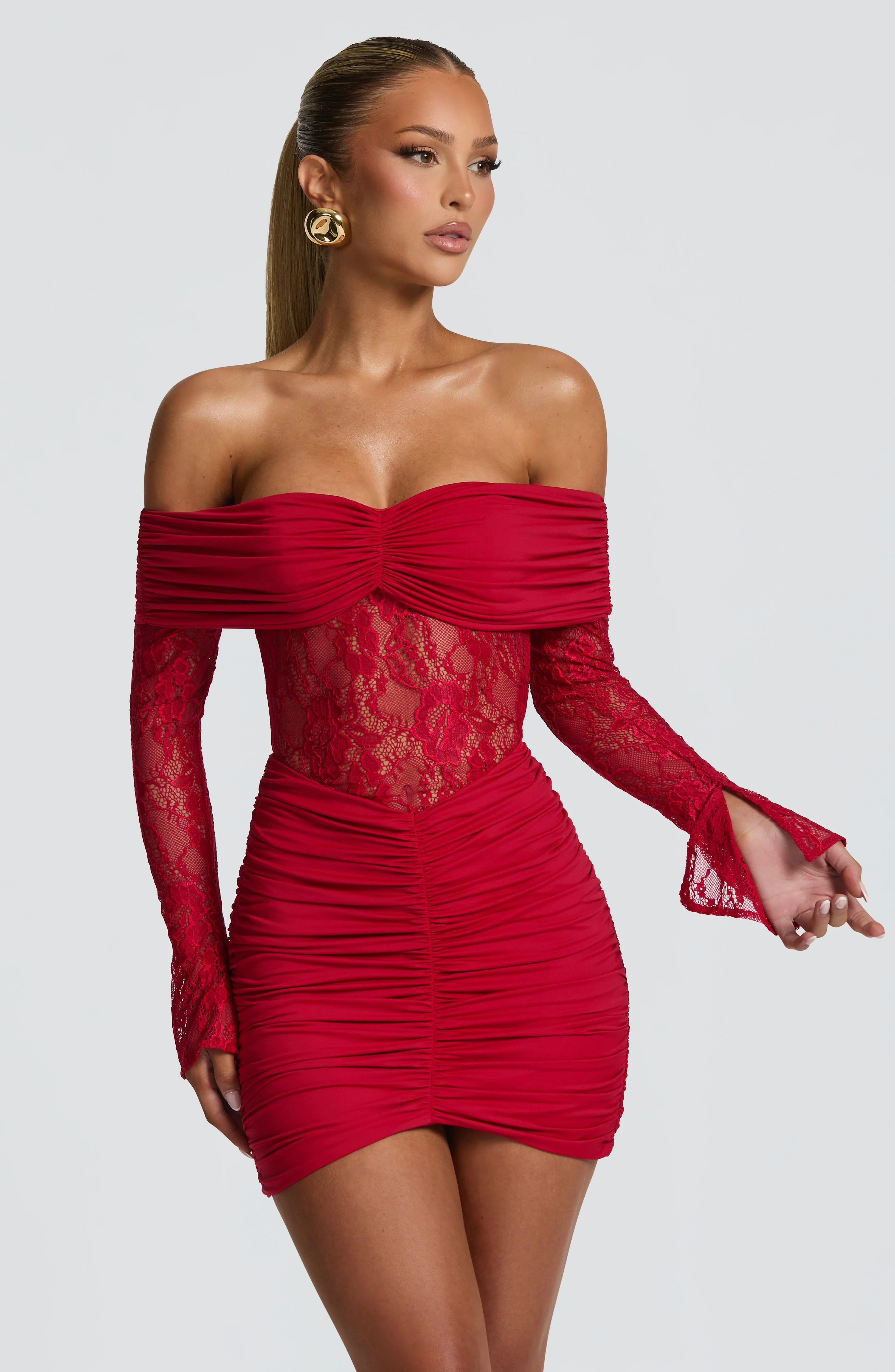 Sauline Mini Dress - Red - Image 3