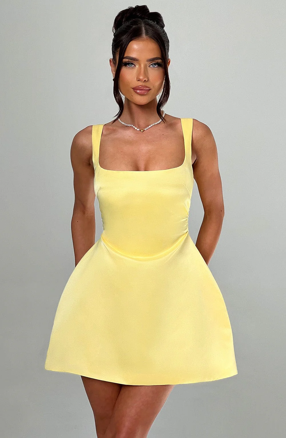 Sofie Mini Dress - Lemon - Image 3