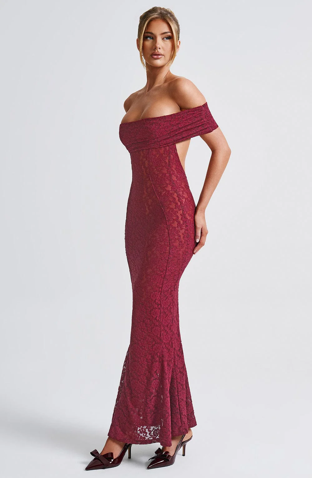 Stephanie Maxi Dress - Burgundy - Image 4