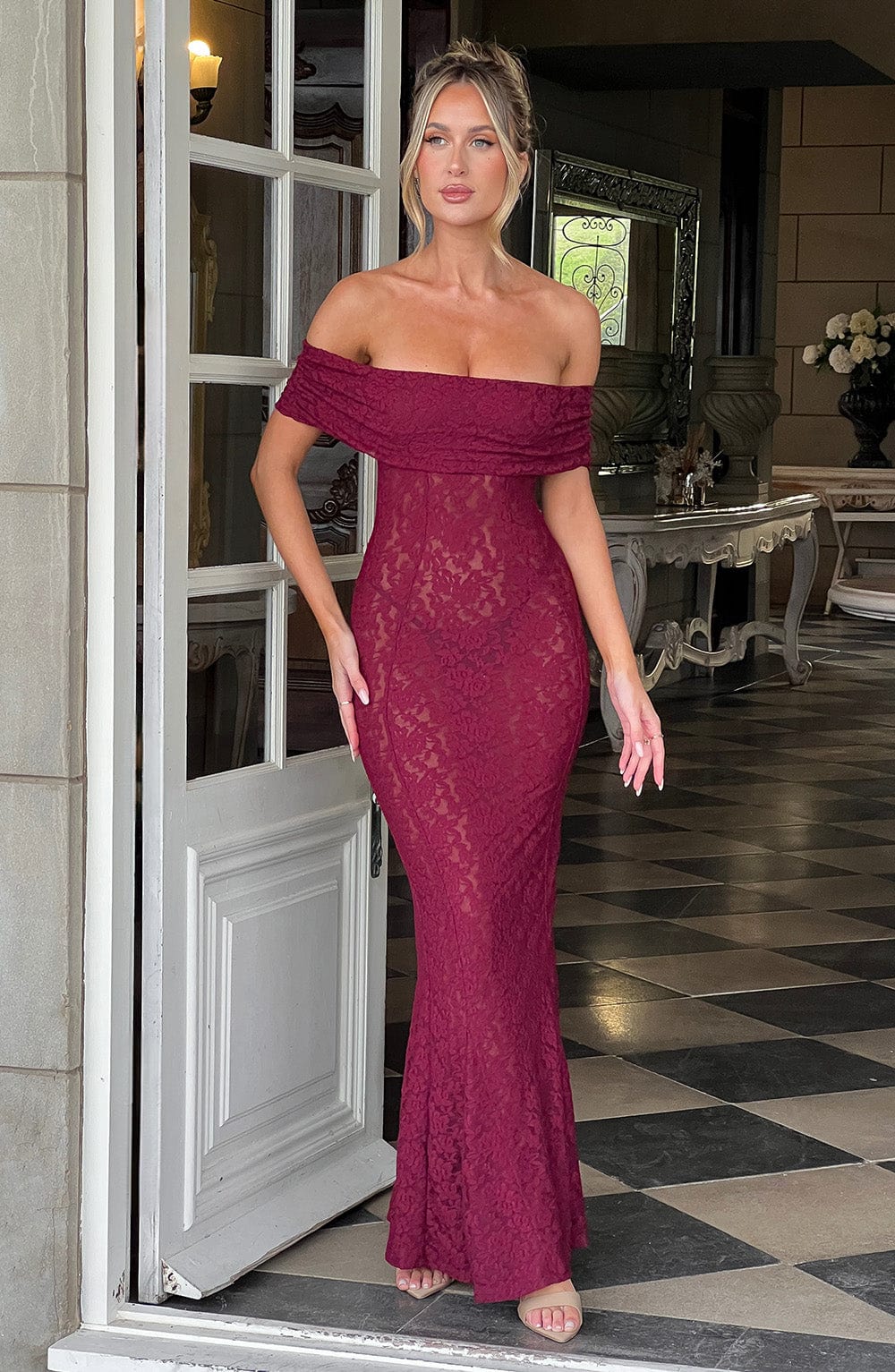 Stephanie Maxi Dress - Burgundy - Image 9