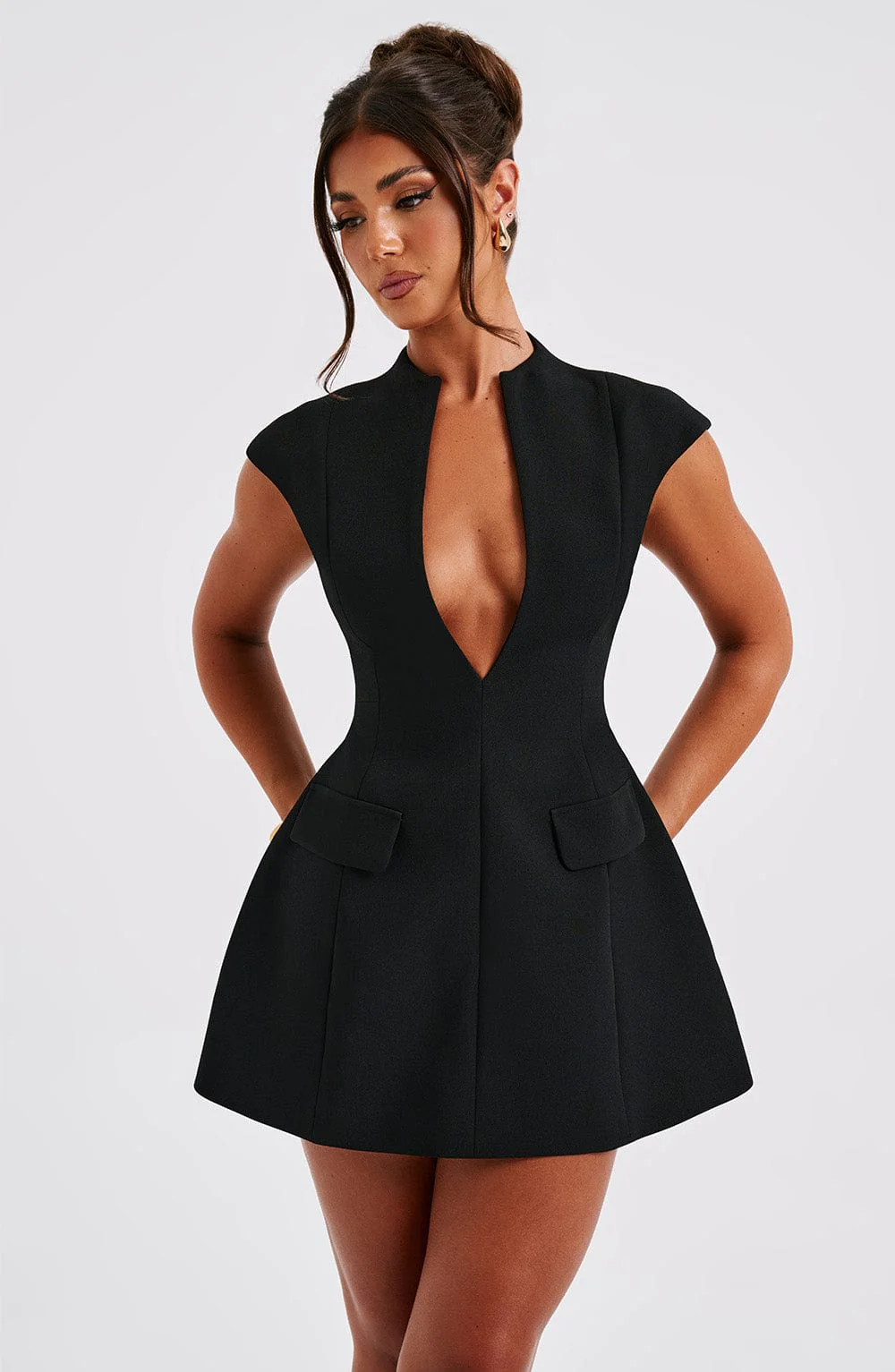 Suri Mini Dress - Black - Image 7