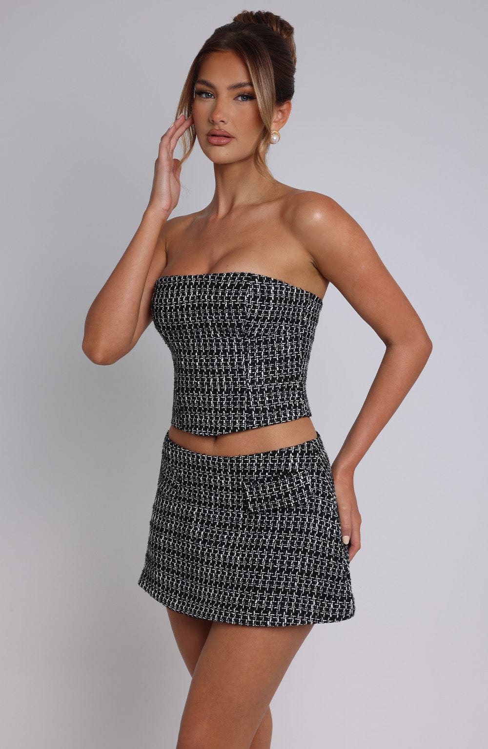 Tabitha Mini Skirt - Black/White - Image 4