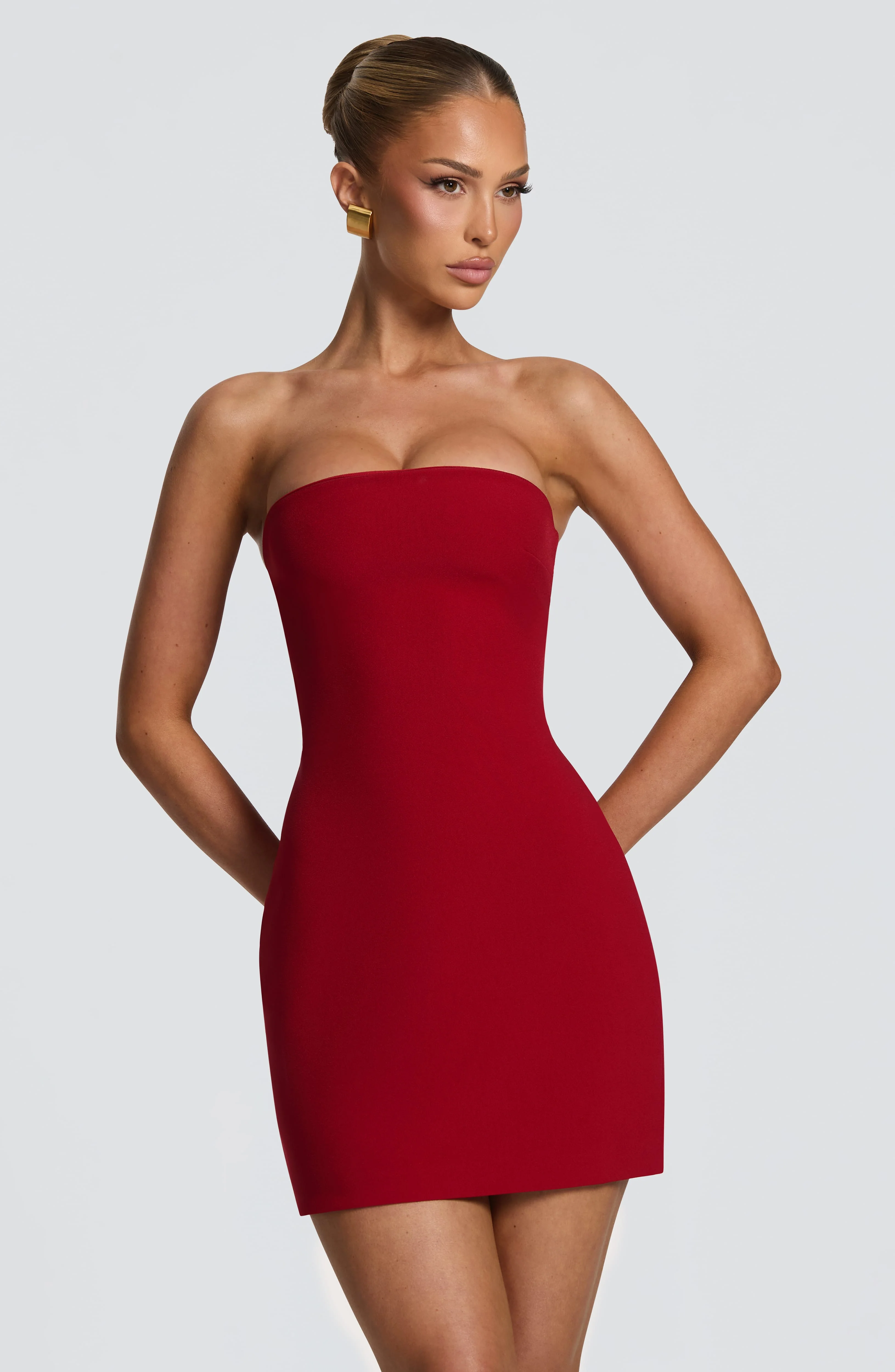 Tamsin Mini Dress - Deep Red - Image 4